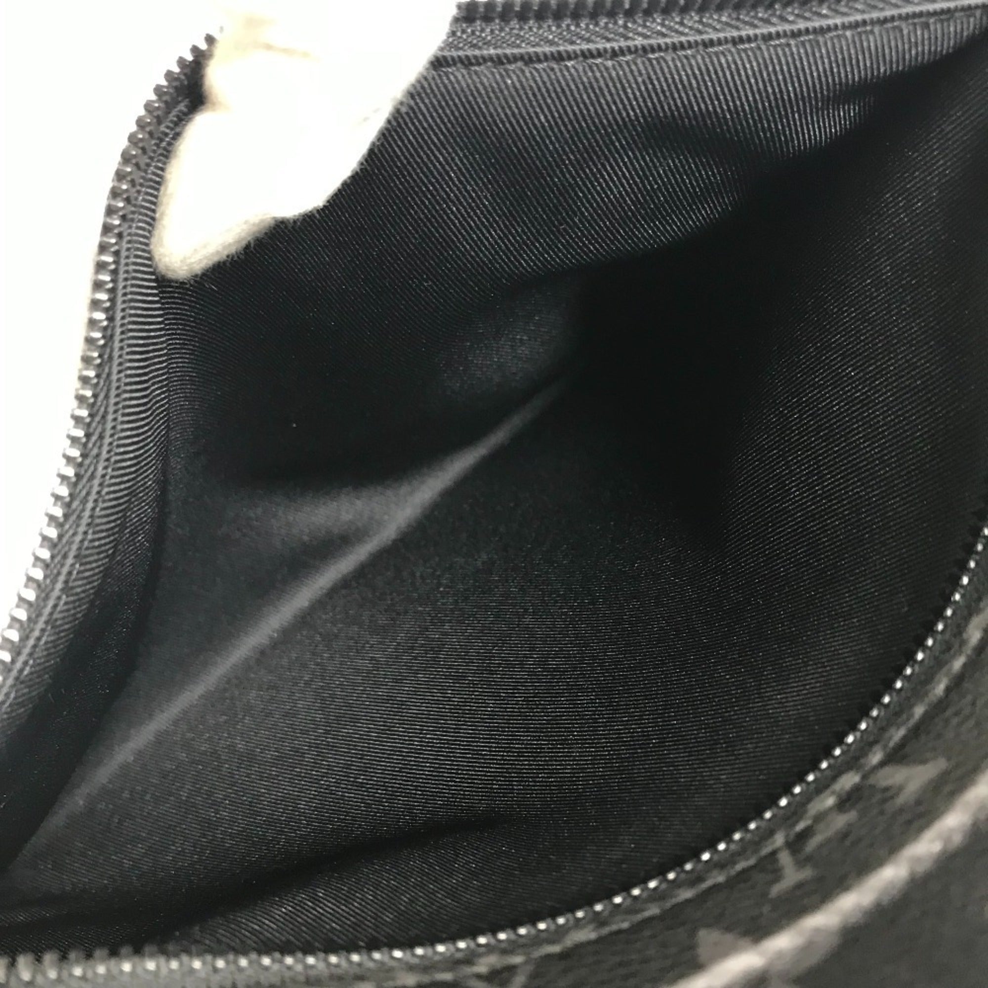 Louis Vuitton Black Vinyl Leather Clutch Bag Pochette Pouch (Pre-Owned)