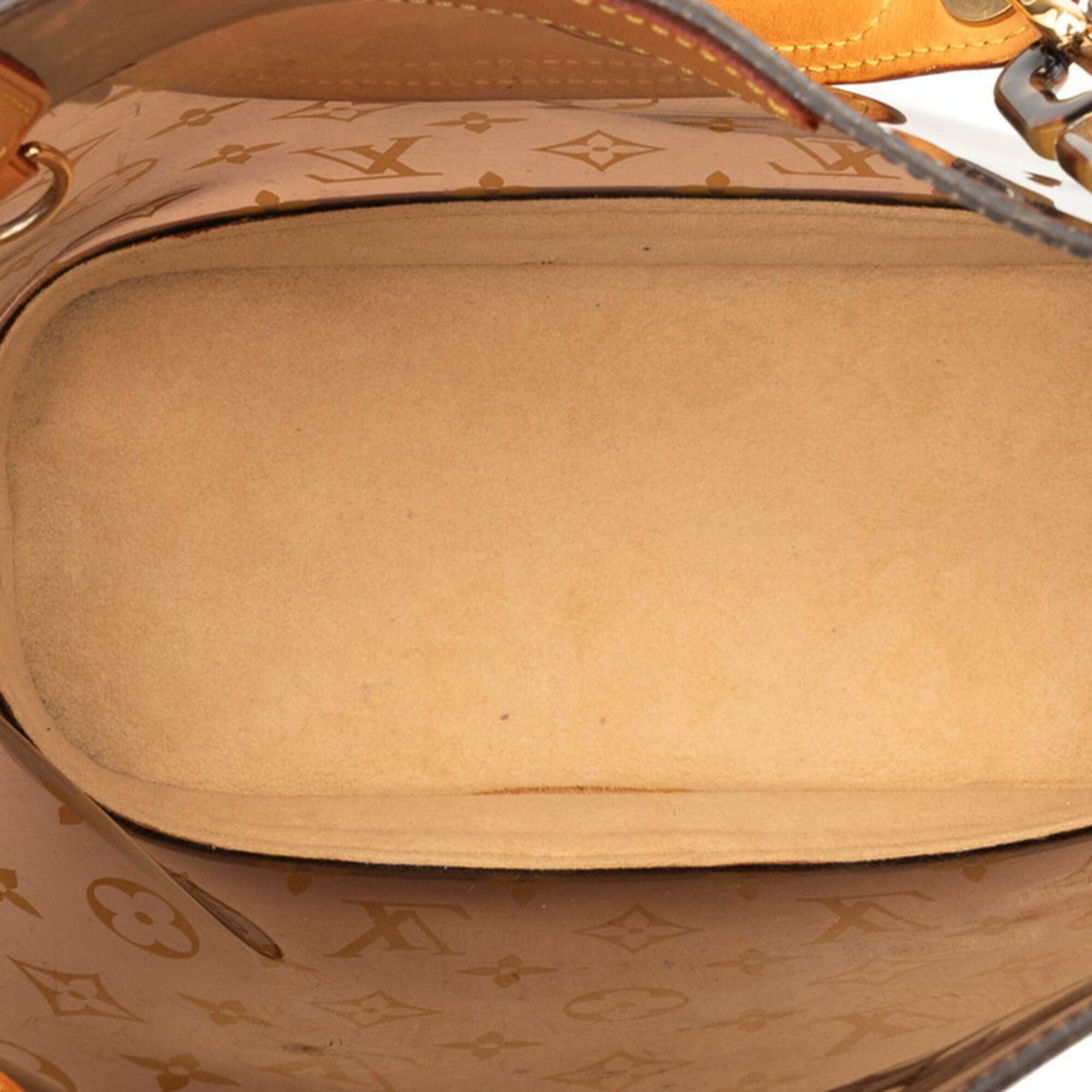 Louis Vuitton Beige Brown Vinyl Leather Handbag (Pre-Owned)
