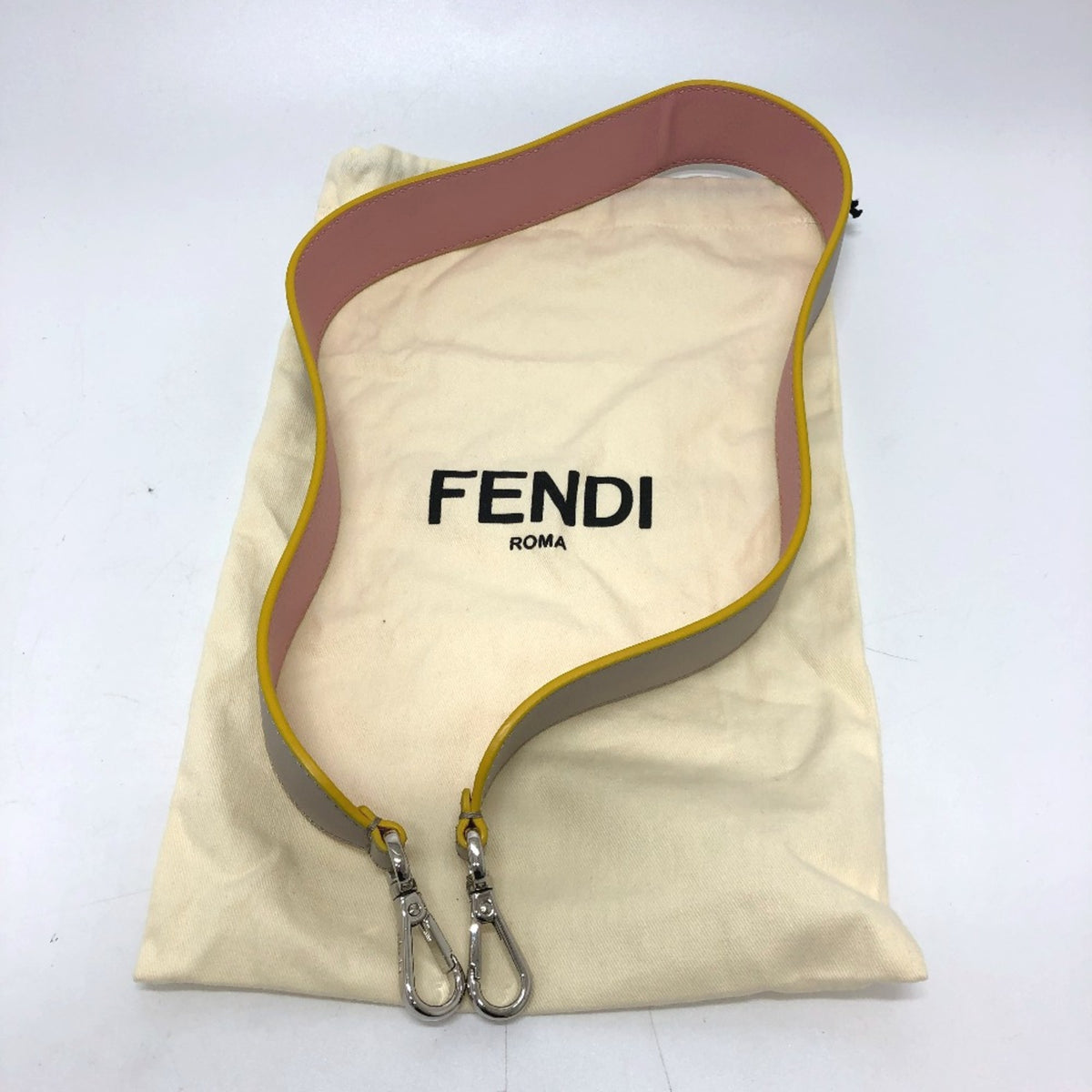 Fendi Gray Leather Chain/Shoulder Wallet (Pre-Owned)