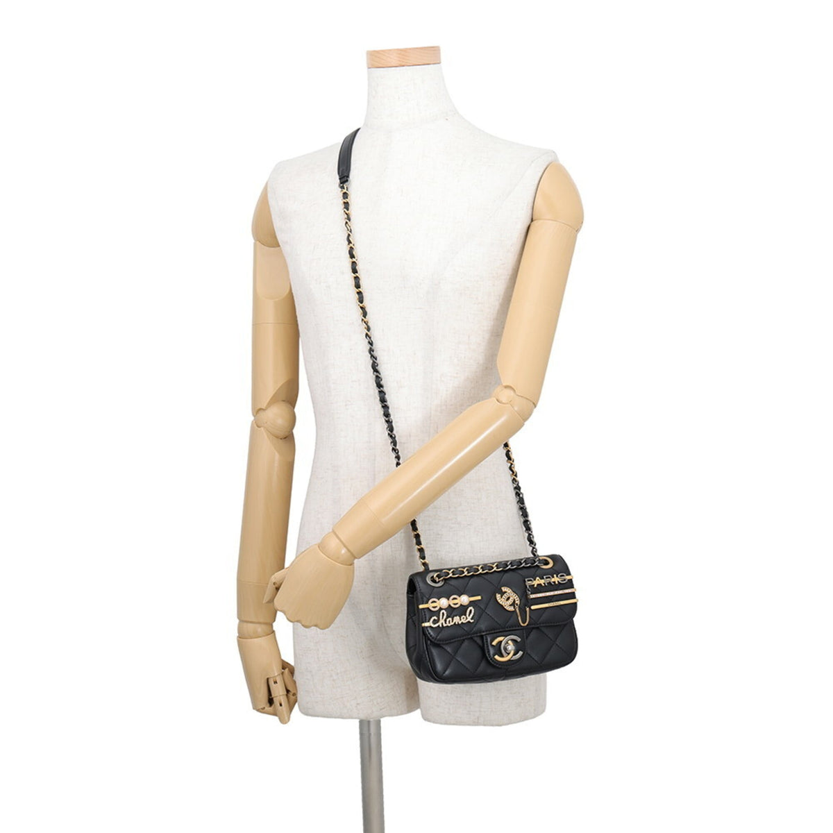 Chanel Black Rhinestone Handbag Shoulder Bag (Pre-Owned)