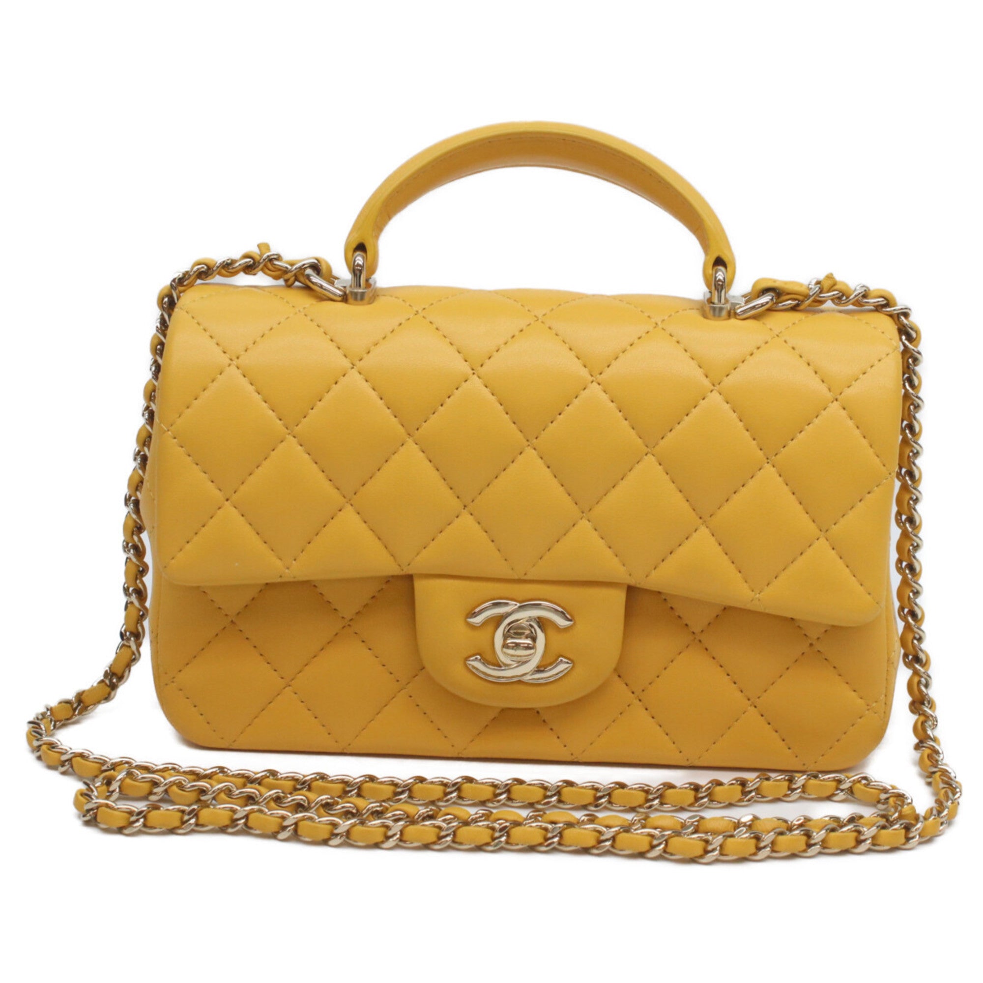 Chanel Yellow Leather Shoulder Bag (Pre-Owned)