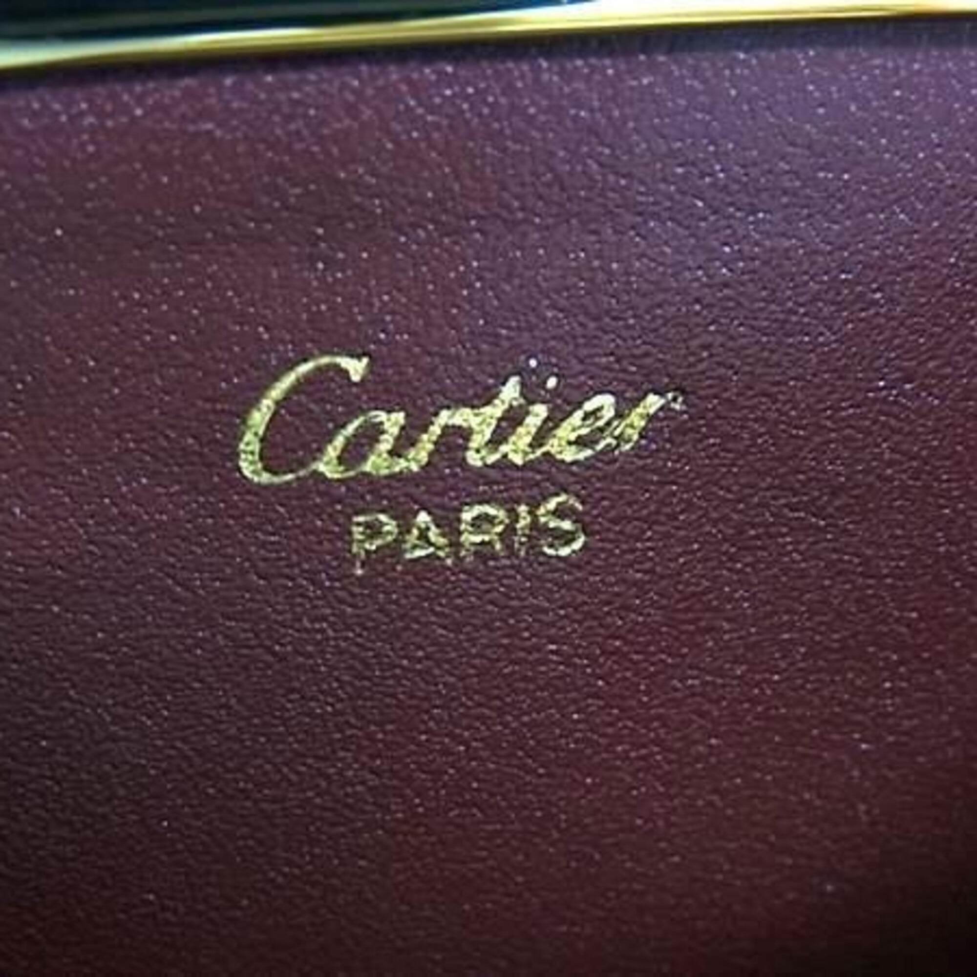 Cartier Bordeaux Leather Coin Purse/Coin Case (Pre-Owned)