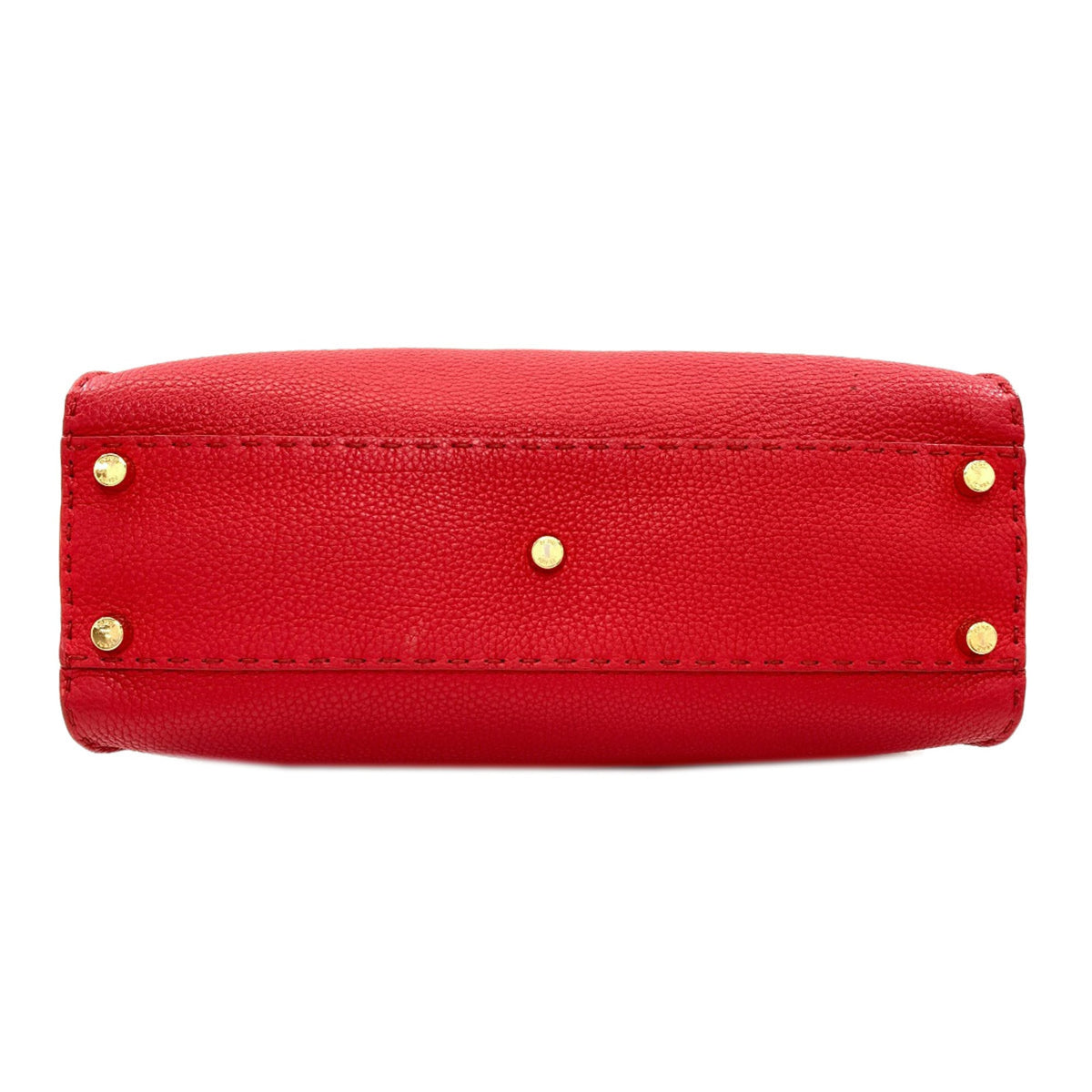 Fendi Peekaboo Red Color Leather Handbag (Pre-Owned)