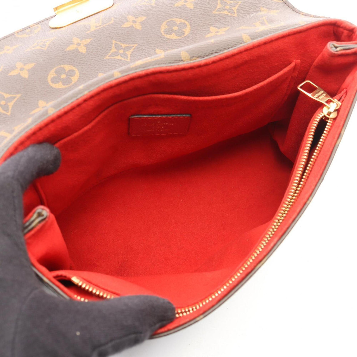Louis Vuitton Brown Cerise Monogram Red Color Monogram Leather Handbag Shoulder Bag (Pre-Owned)