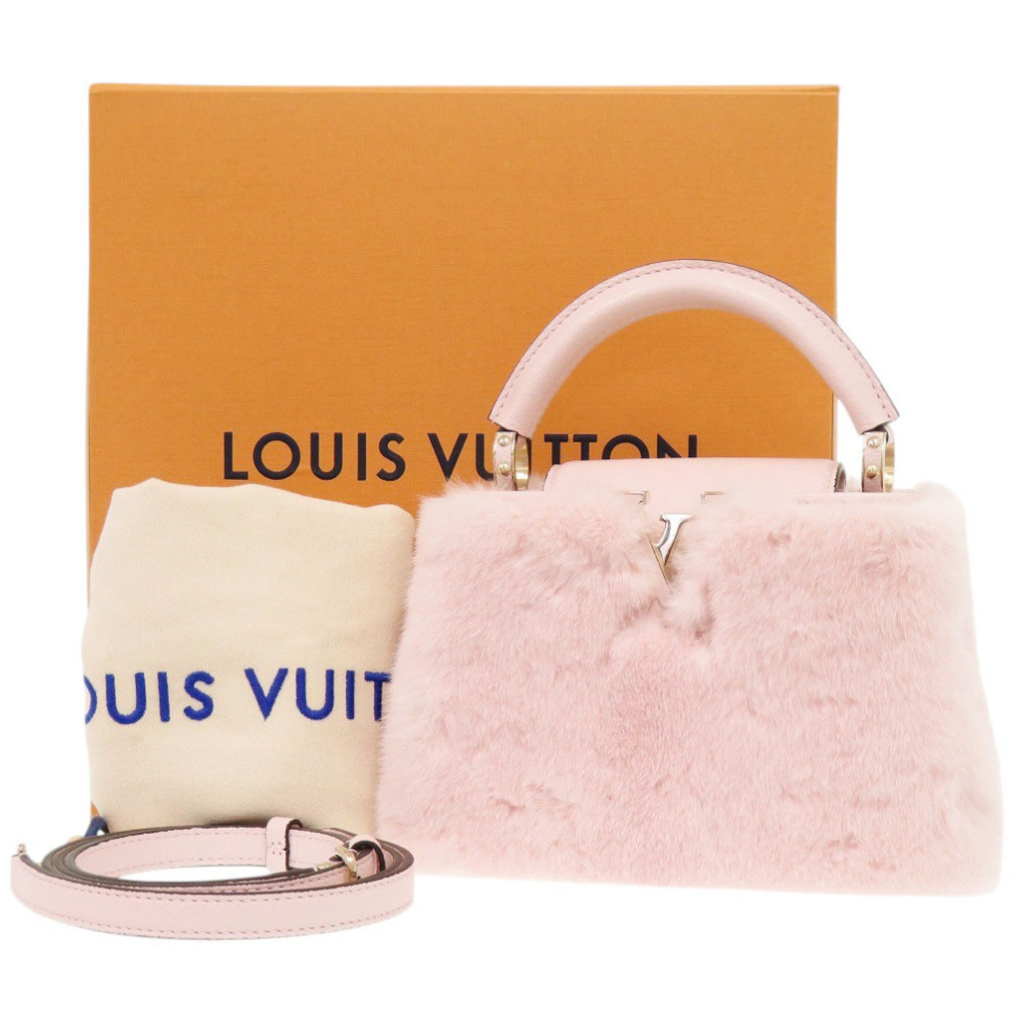 Louis Vuitton Pink Fur Handbag (Pre-Owned)