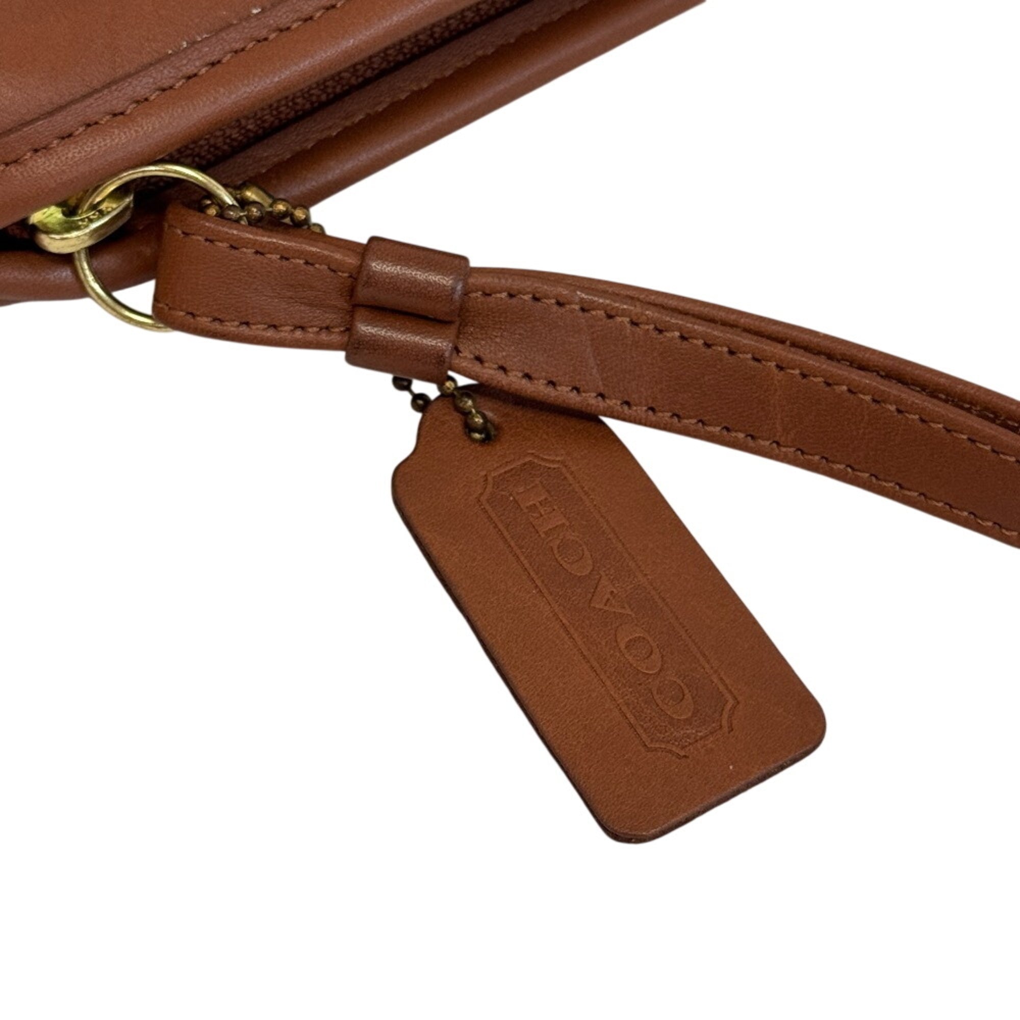 Coach Brown Leather Clutch Bag (Pre-Owned)