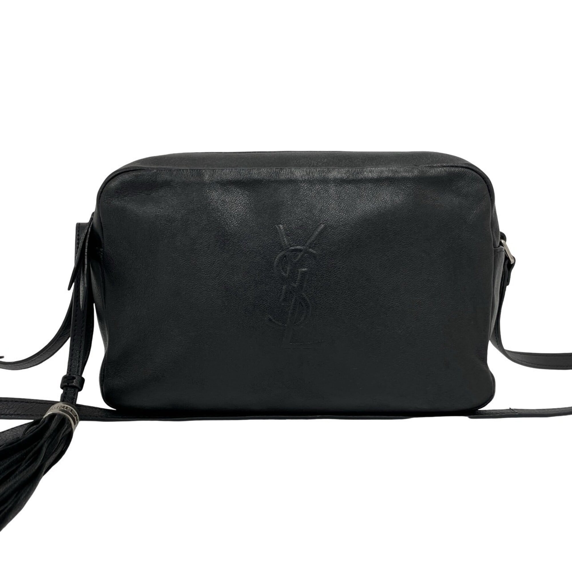 Saint Laurent Black Leather Pochette Shoulder Bag (Pre-Owned)