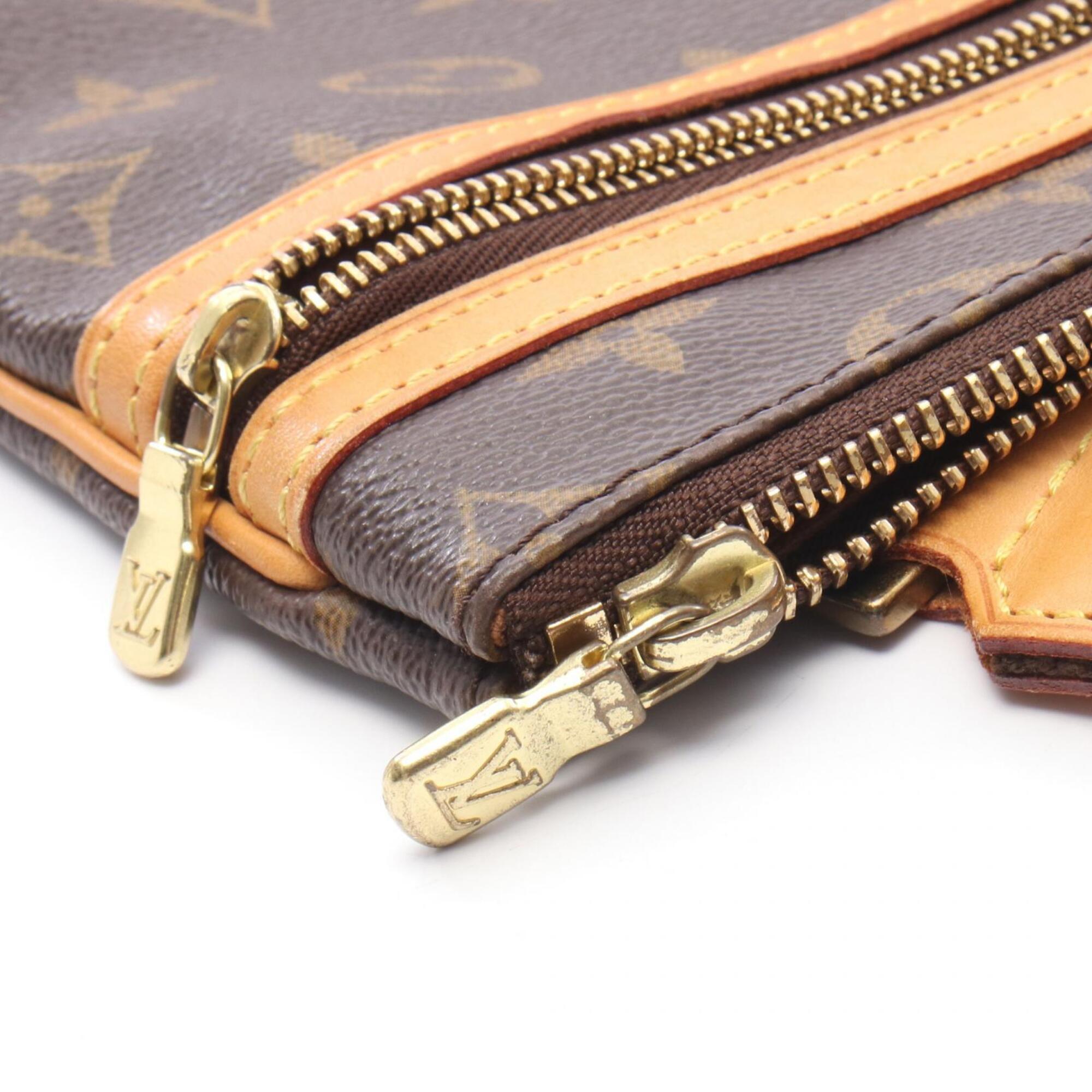 Louis Vuitton Brown Monogram Coated Canvas Leather Handbag Shoulder Bag (Pre-Owned)