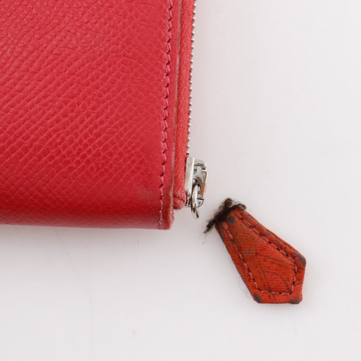 Hermes Red Color Epsom Leather Long Wallet (Bi-Fold) (Pre-Owned)