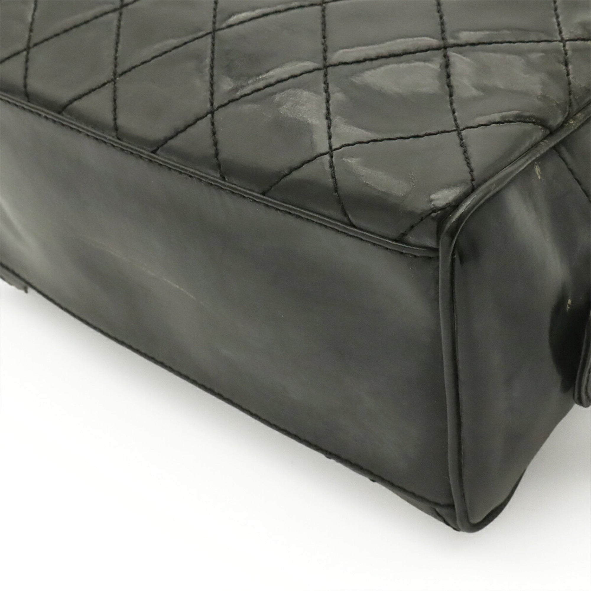 Chanel Black Patent Leather Clutch Bag Pouch (Pre-Owned)