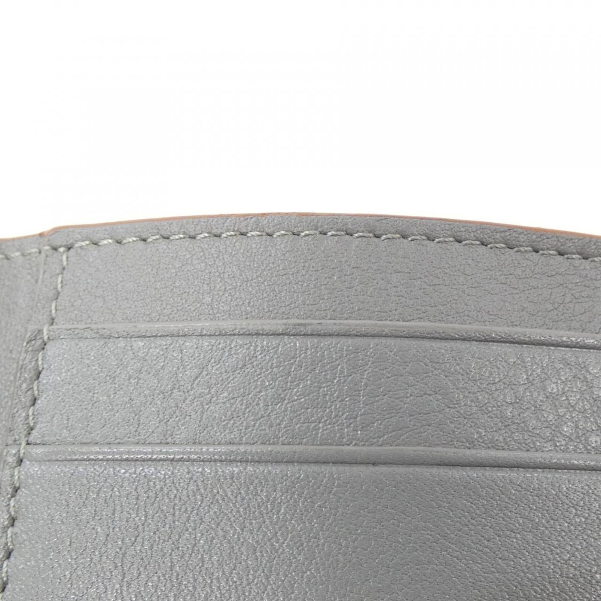 Loewe Gray Leather Wallet (Tri-Fold) (Pre-Owned)