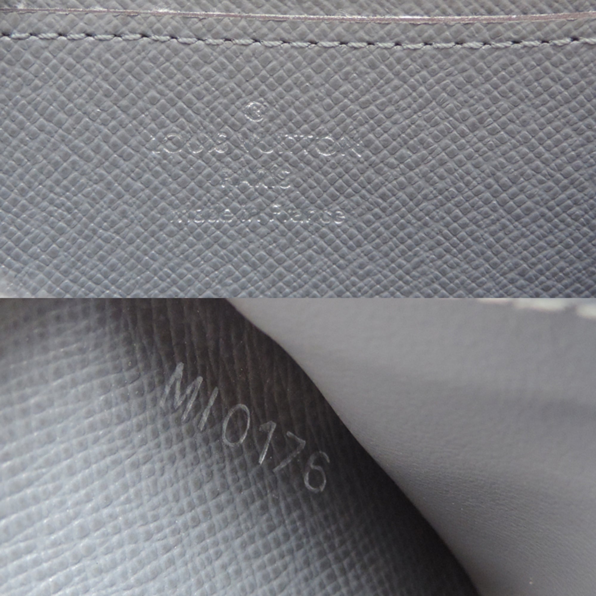 Louis Vuitton Gray Taiga Leather Coin Purse/Coin Case (Pre-Owned)