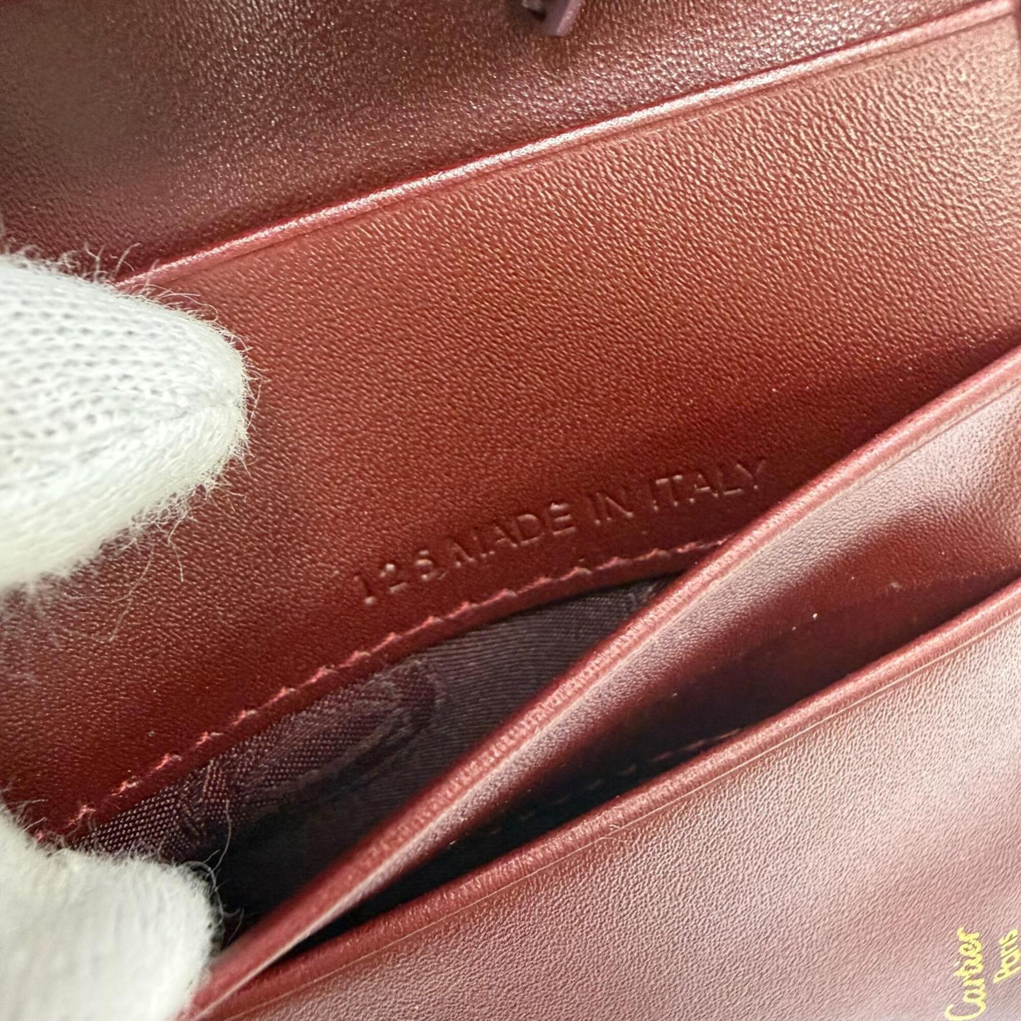 Cartier Bordeaux Leather Long Wallet (Bi-Fold) (Pre-Owned)