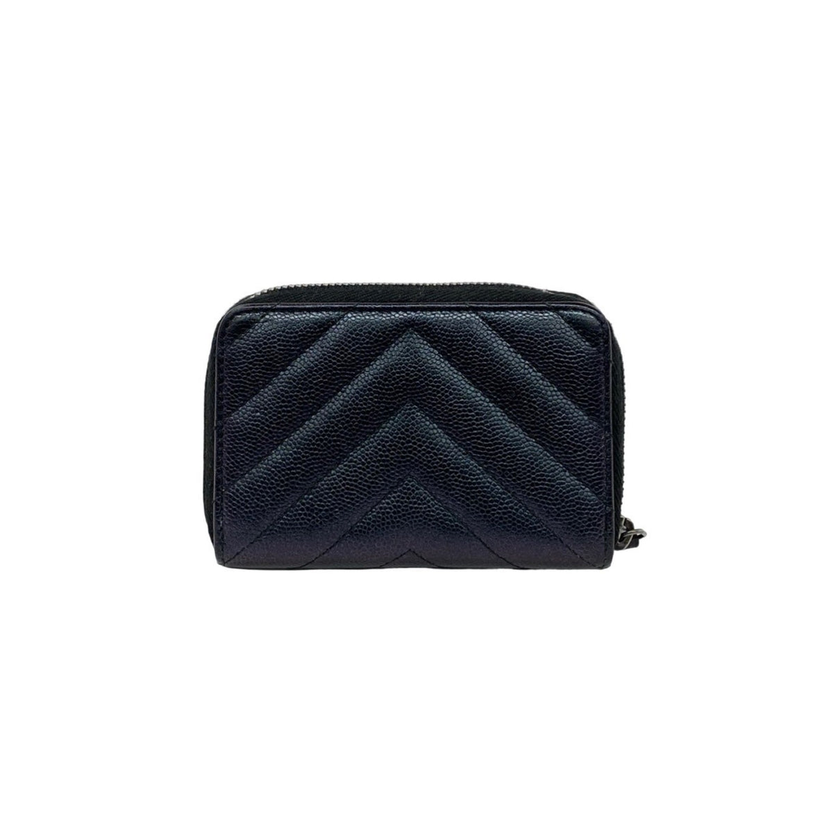 Chanel Black Grained Calfskin Coin Purse/Coin Case (Pre-Owned)