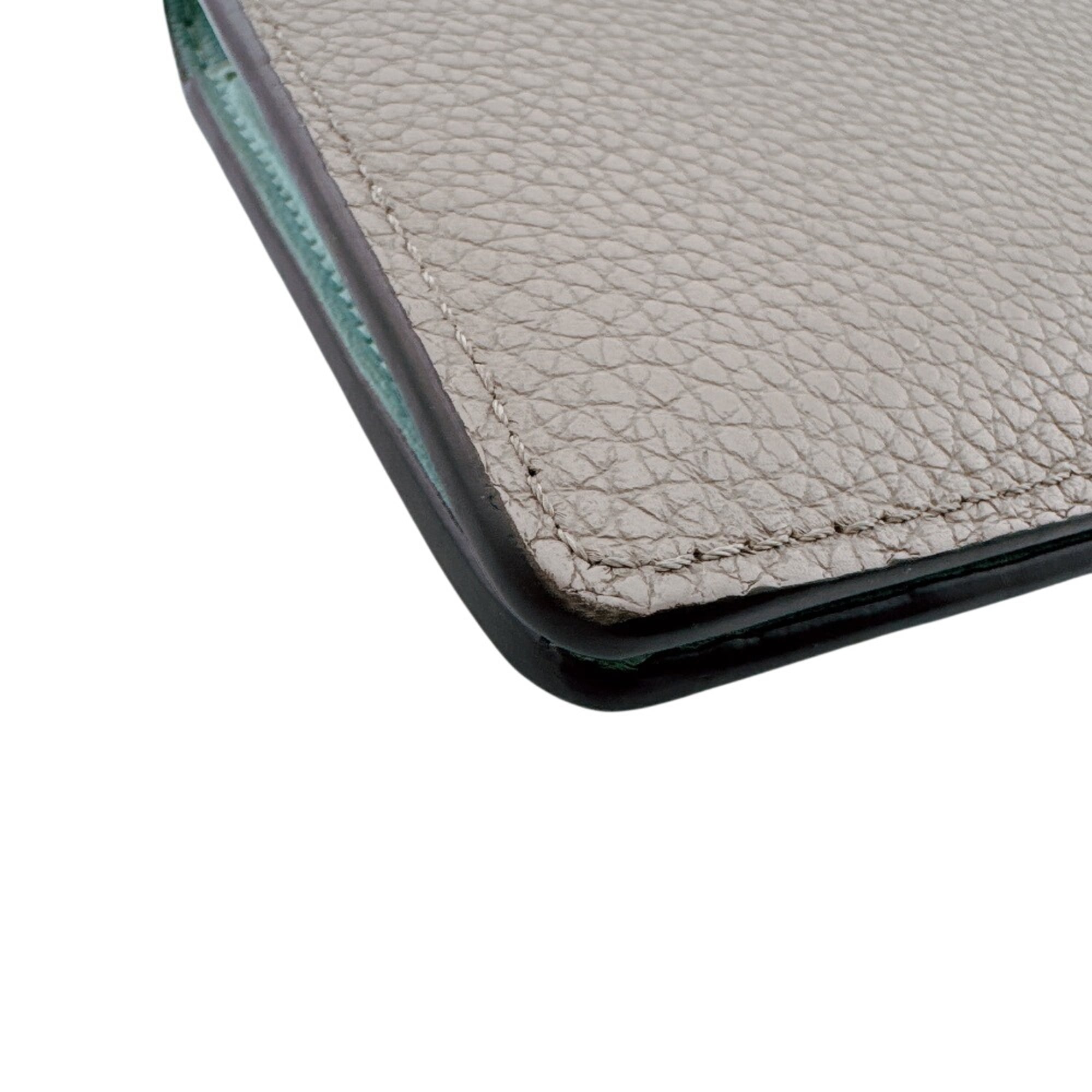 Louis Vuitton Taurillon Beige Leather Long Wallet (Bi-Fold) (Pre-Owned)