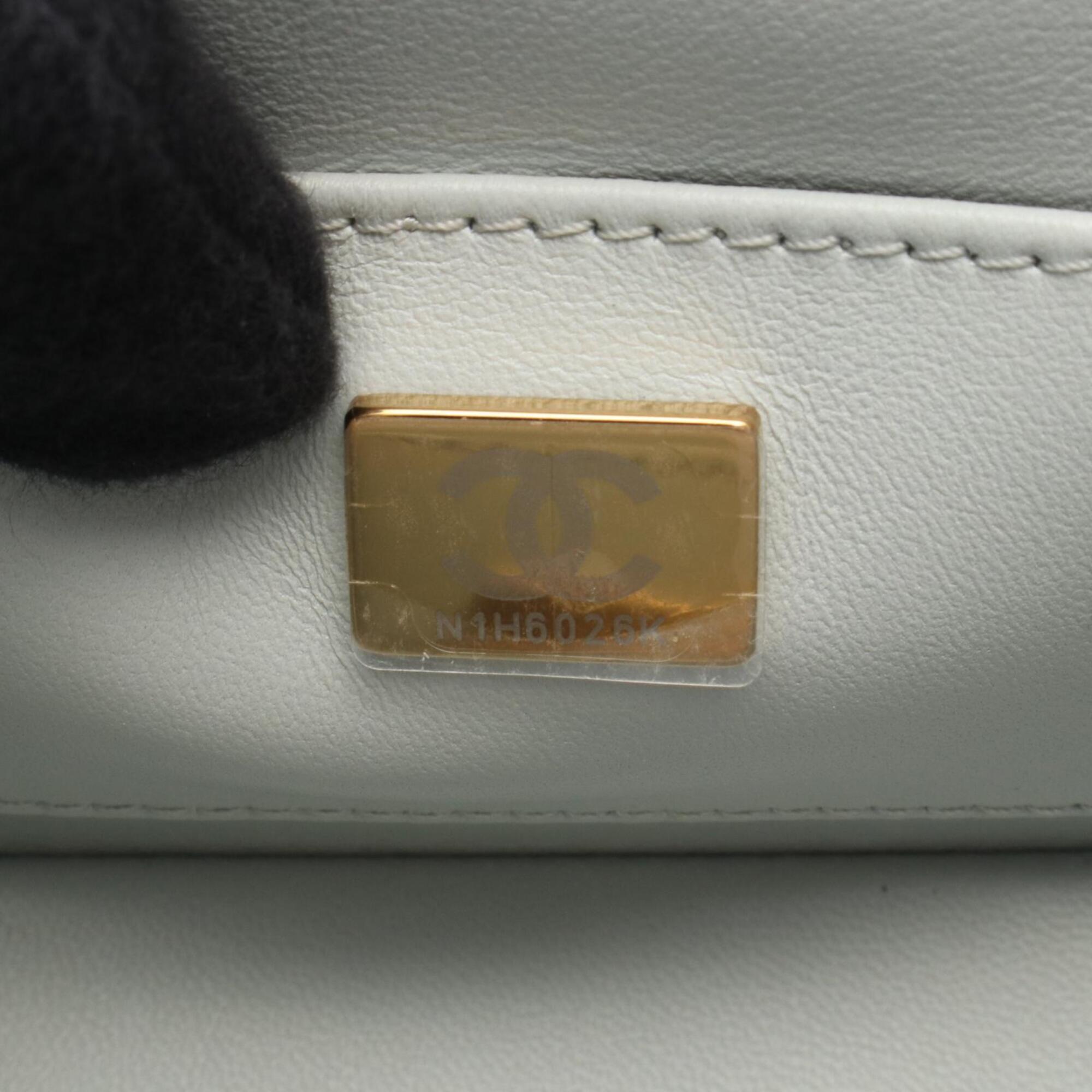 Chanel Blue Leather Handbag Shoulder Bag (Pre-Owned)