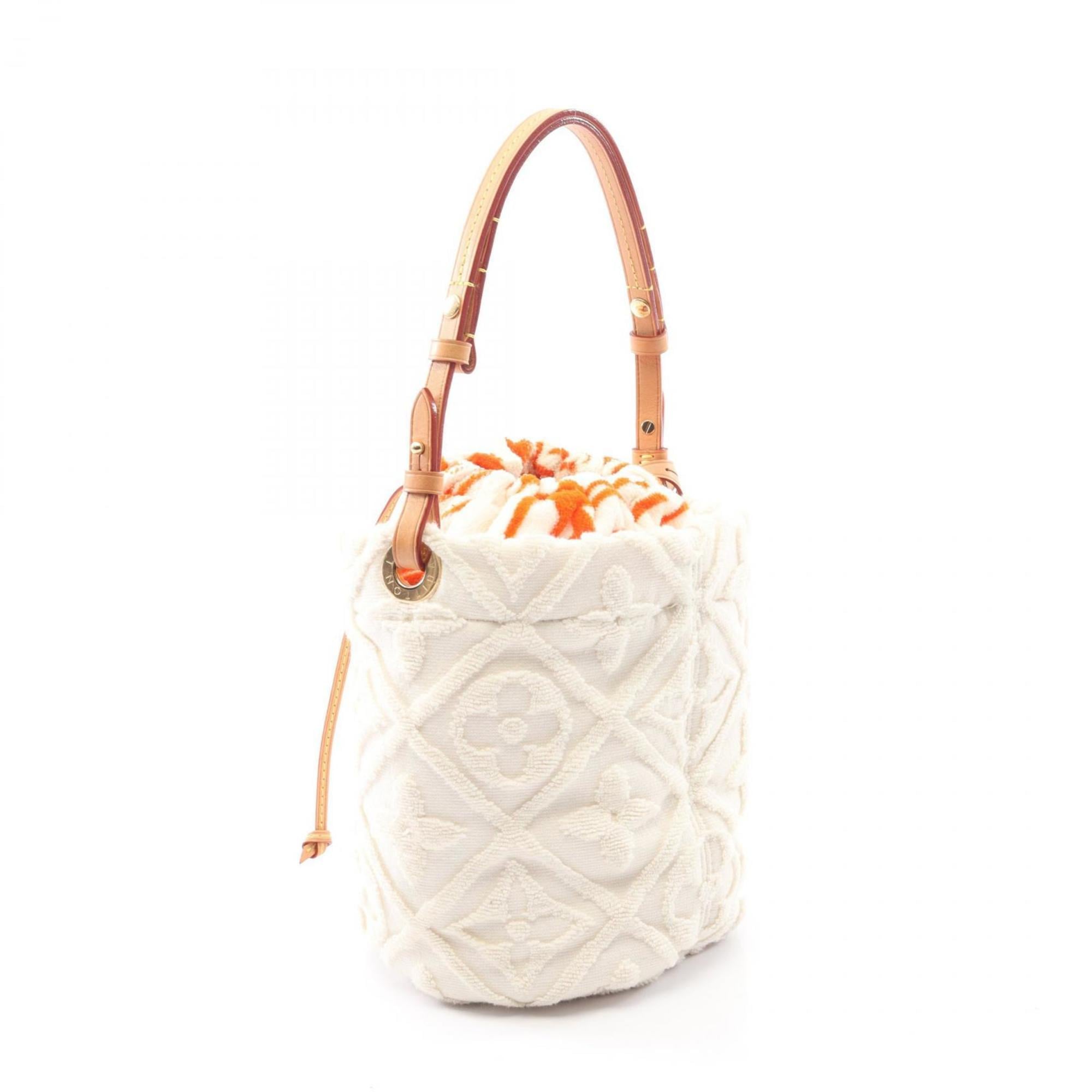 Louis Vuitton Brown Multi-Color White Pile Fabric Leather Shoulder Bag (Pre-Owned)