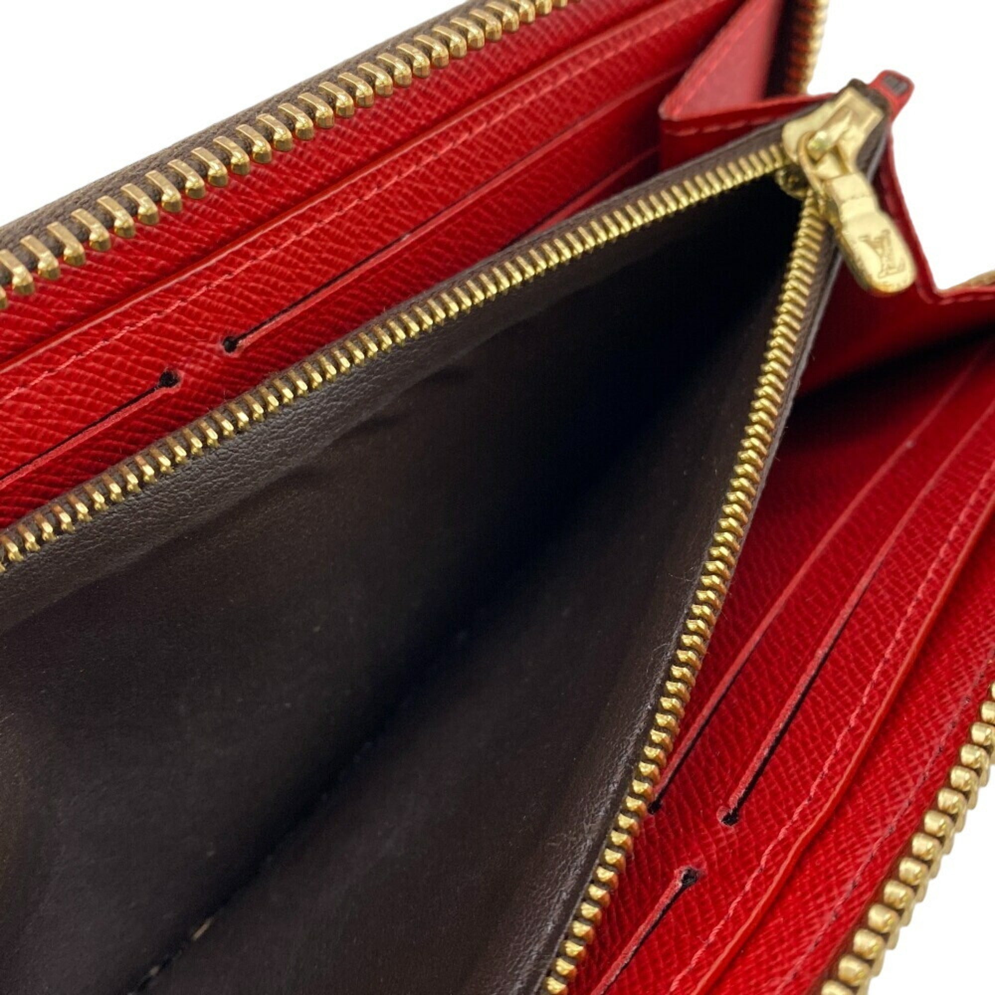 Louis Vuitton Damier Brown Leather Long Wallet (Bi-Fold) (Pre-Owned)