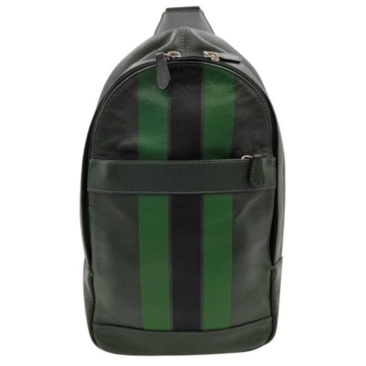 Coach Black Green Leather Shoulder Bag Sling Bag (Pre-Owned)
