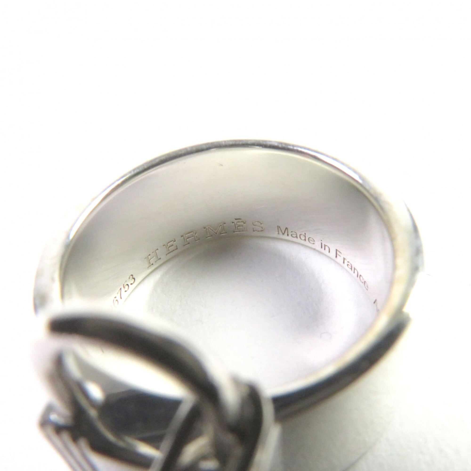 Hermes Silver Silver 925 Band Ring (Pre-Owned)