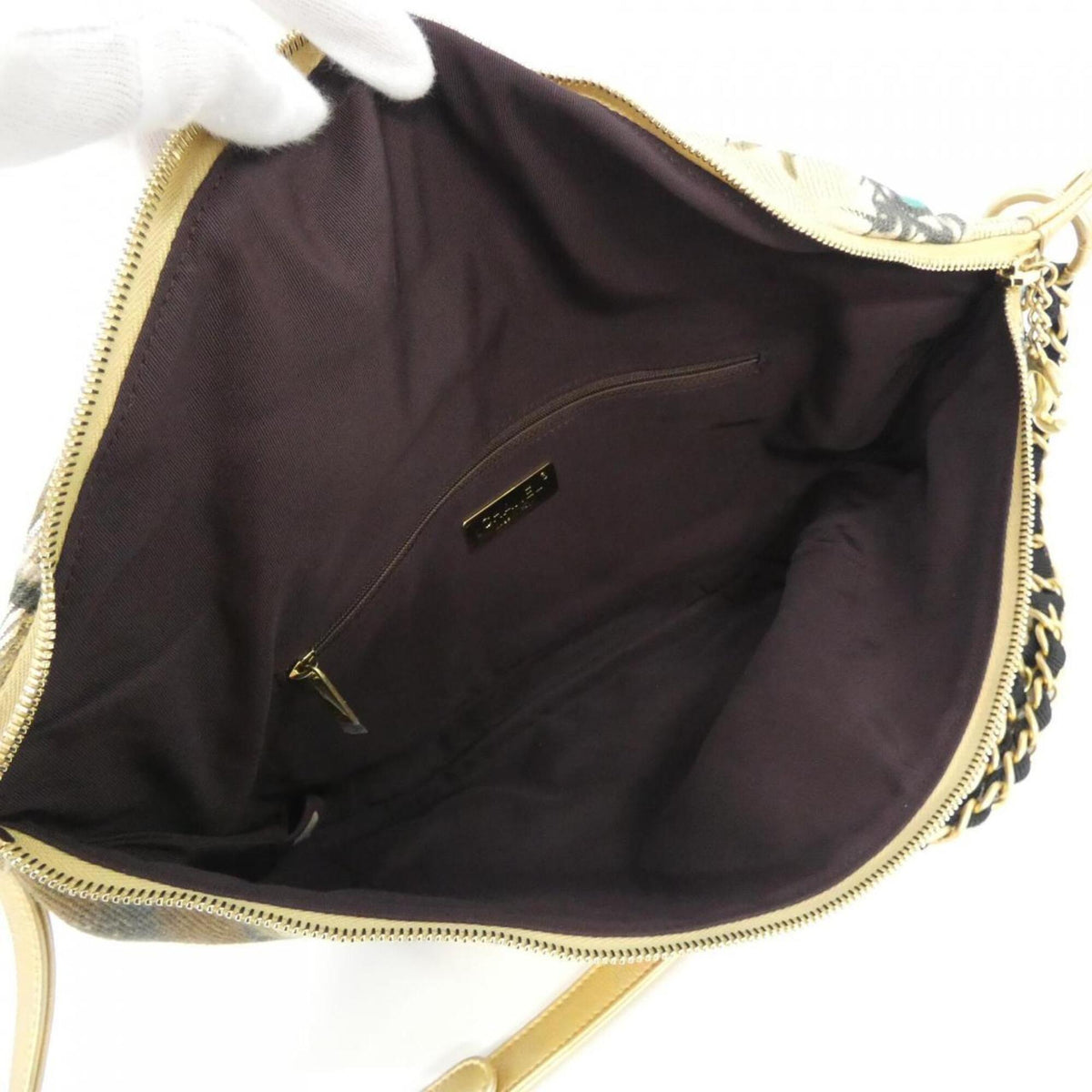 Chanel Gold Multi-Color Cotton Leather Fanny Pack (Pre-Owned)