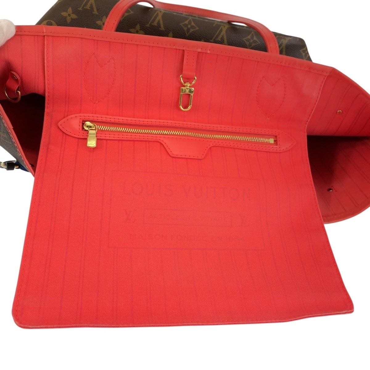 Louis Vuitton Brown Monogram Red Color Monogram Shoulder Bag Tote Bag (Pre-Owned)