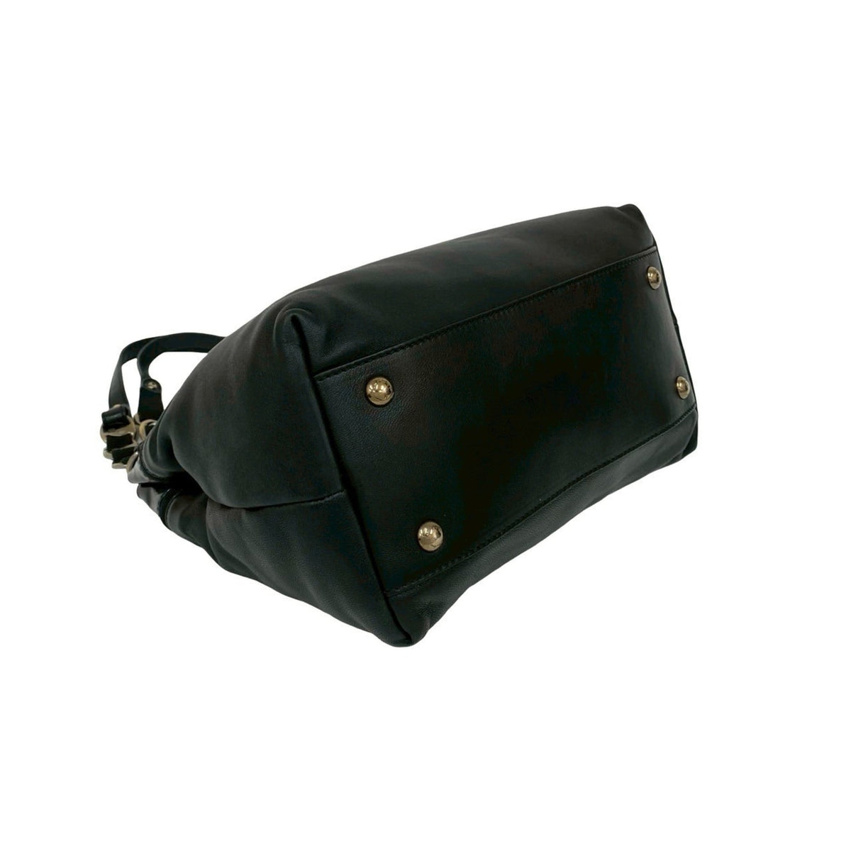 Salvatore Ferragamo Black Patent Leather Leather Shoulder Bag Tote Bag (Pre-Owned)