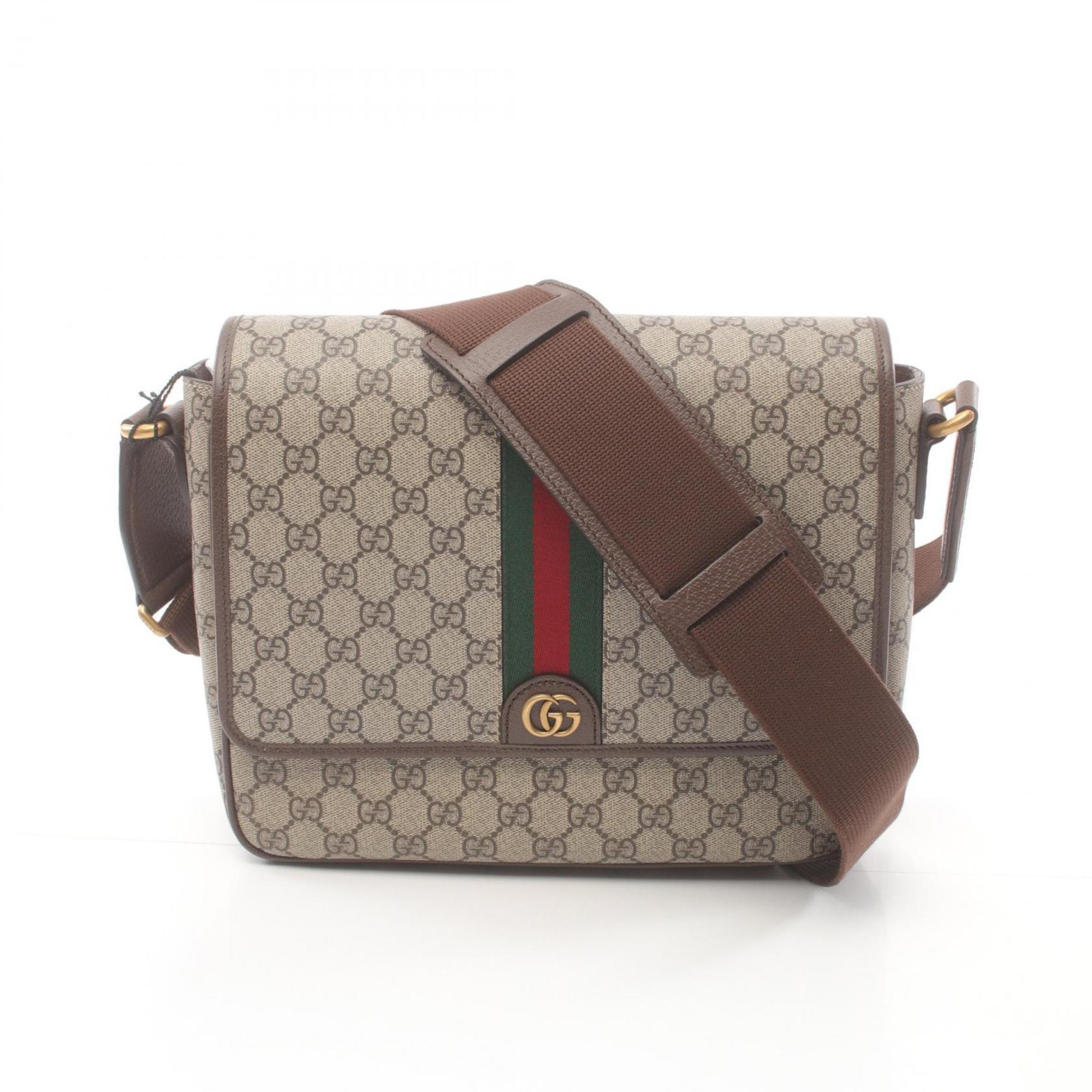 Gucci Beige Brown Multi-Color Pvc Leather Messenger Bag Shoulder Bag