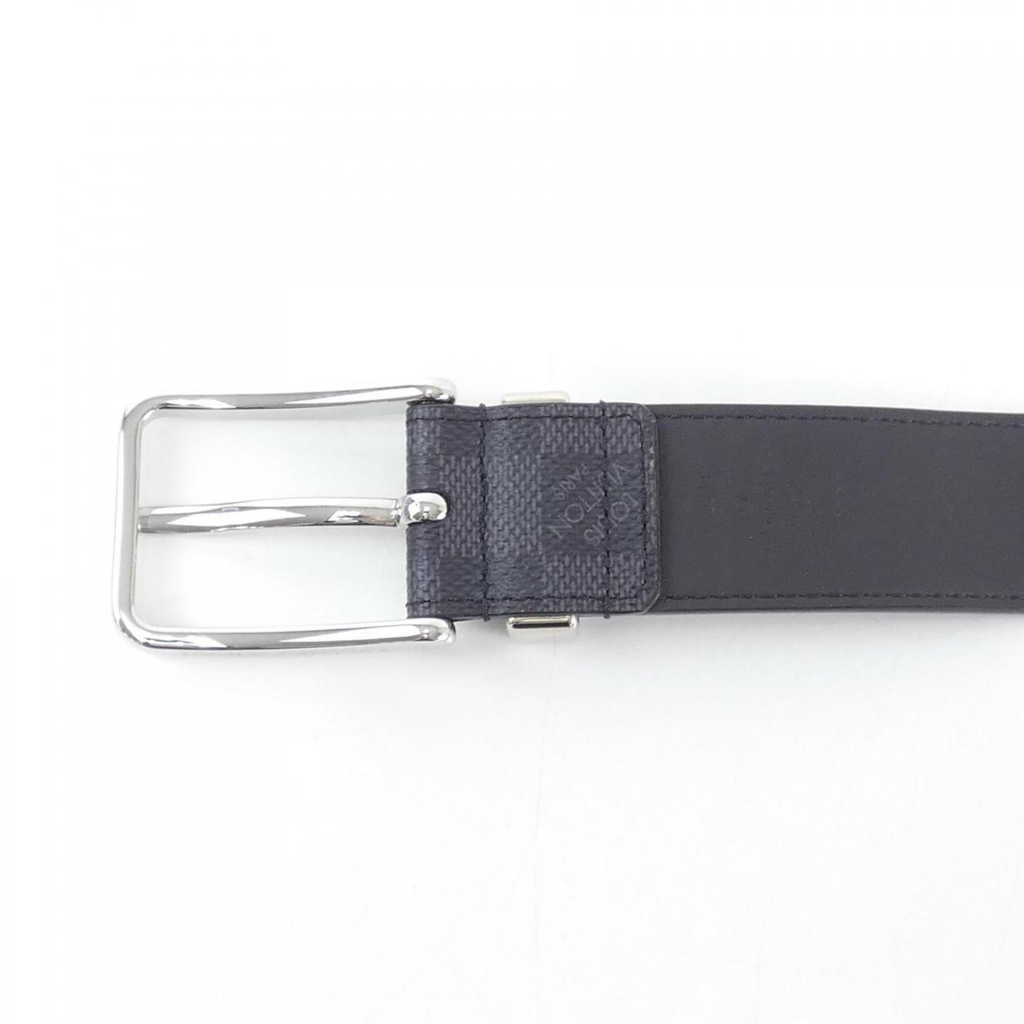 Louis Vuitton Black Gray Standard Belt (Pre-Owned)