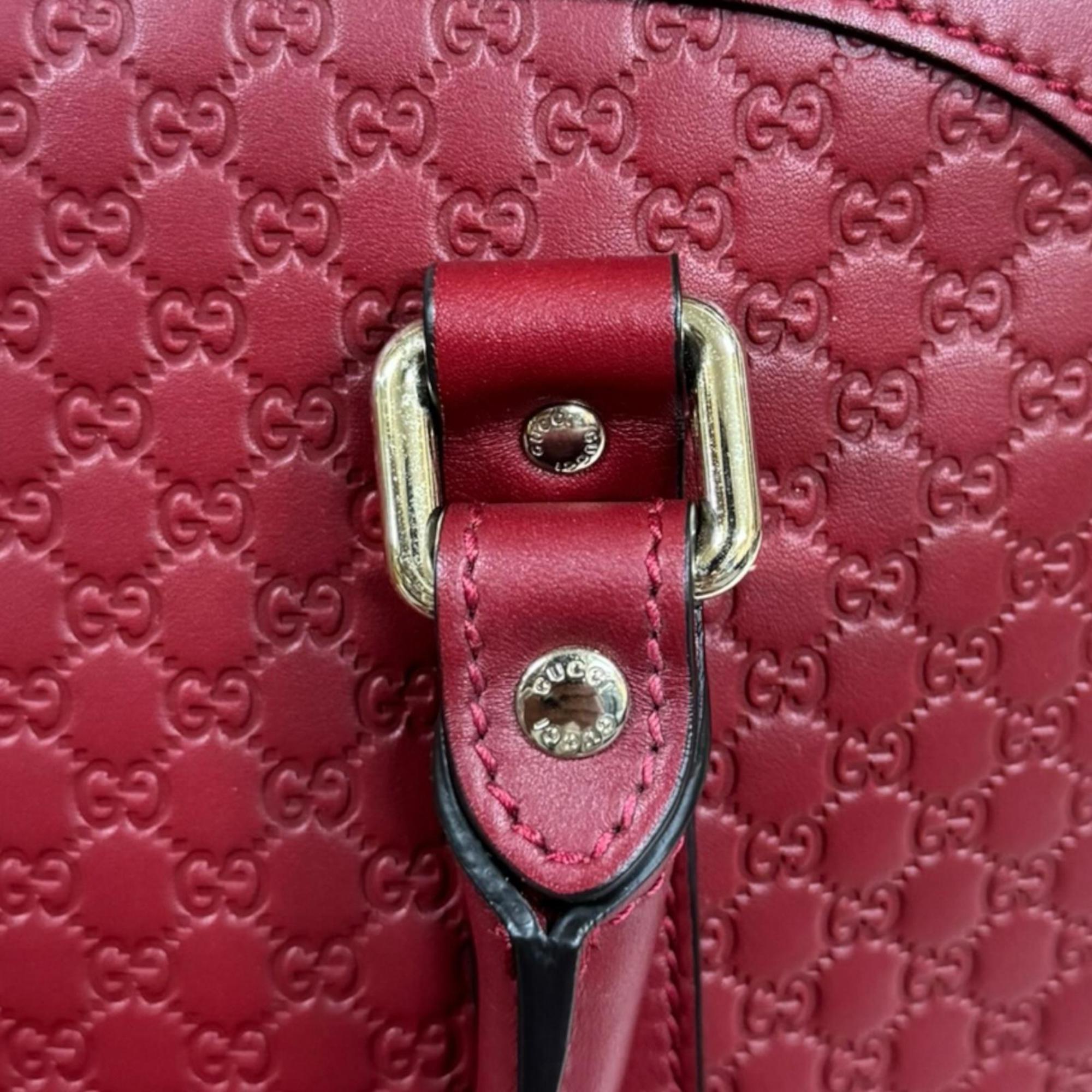 Gucci Red Color Leather Handbag Shoulder Bag (Pre-Owned)