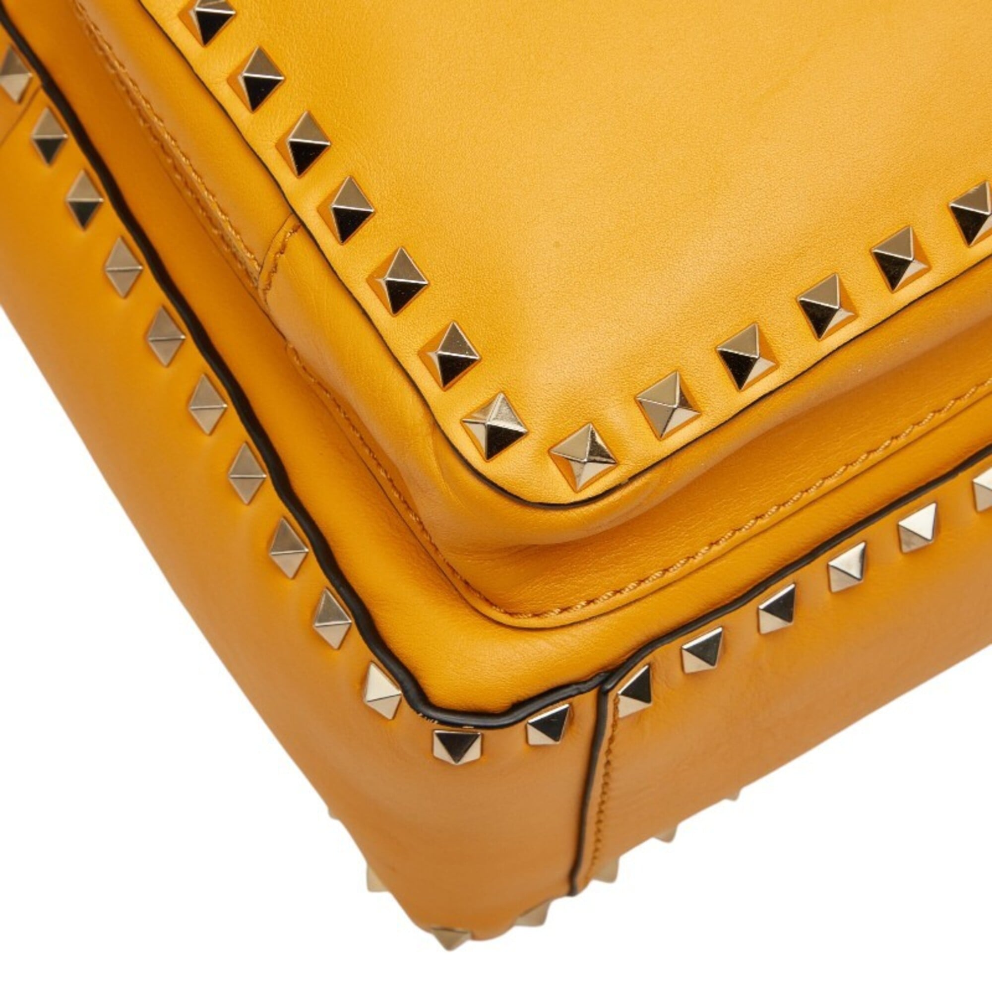 Valentino Yellow Gold Leather Backpack (Pre-Owned)