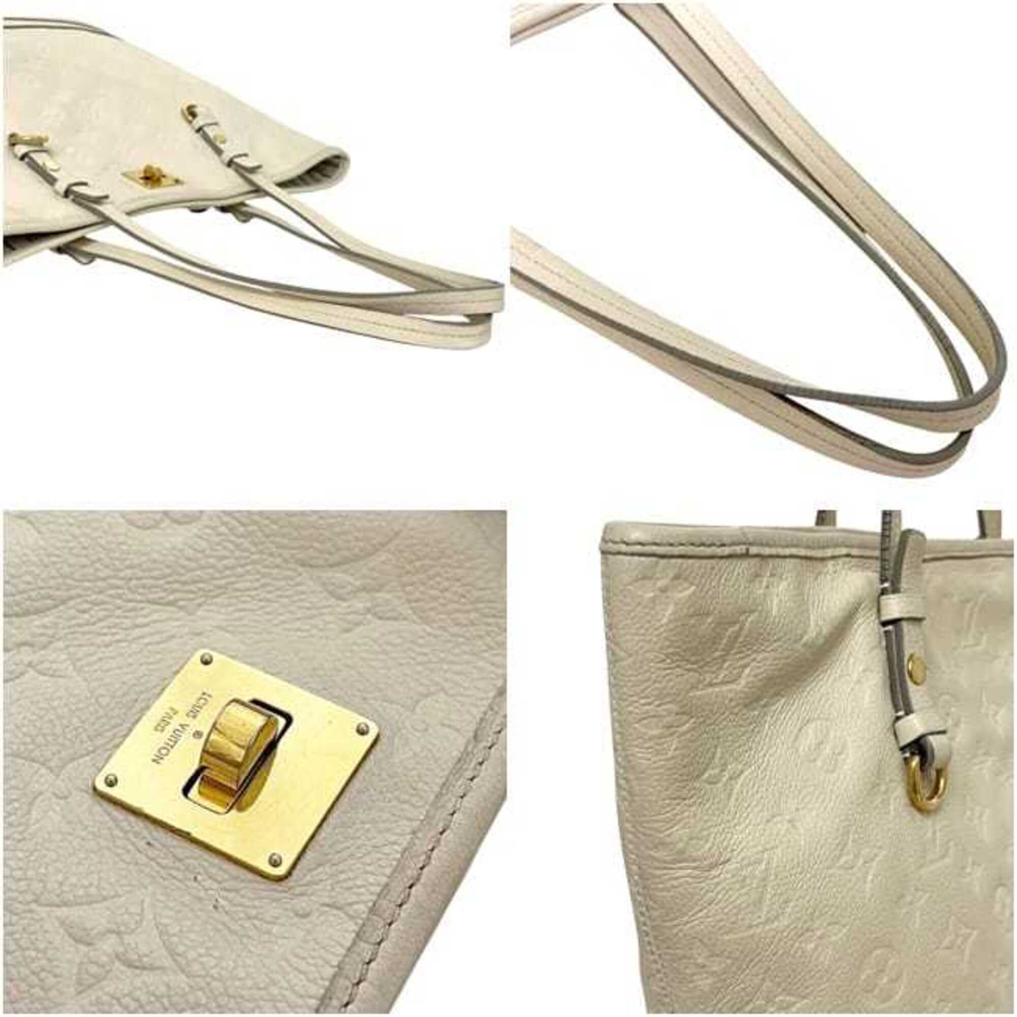 Louis Vuitton Beige Neige White Monogram Empreinte Leather Tote Bag (Pre-Owned)