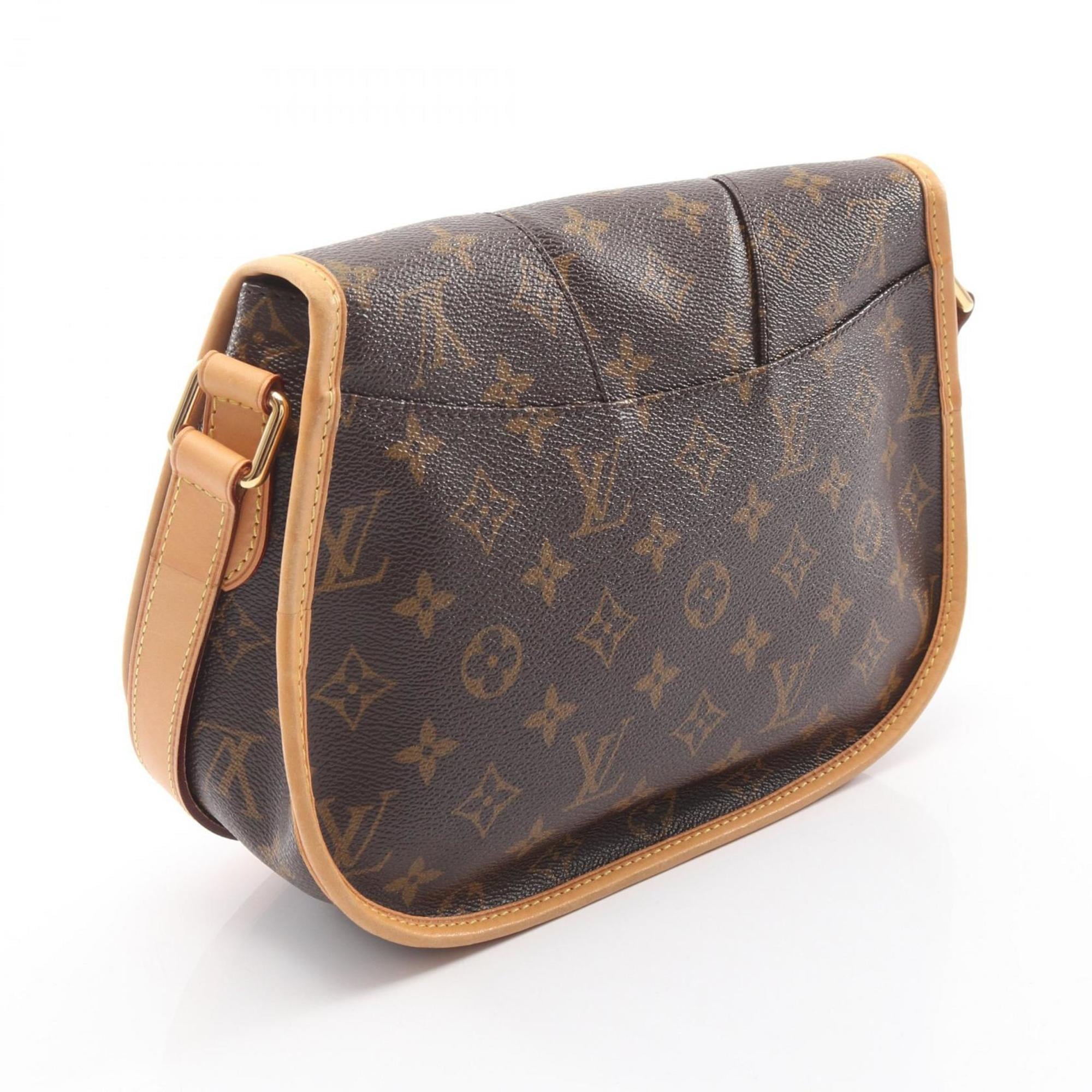 Louis Vuitton Brown Coated Canvas Leather Handbag Shoulder Bag (Pre-Owned)