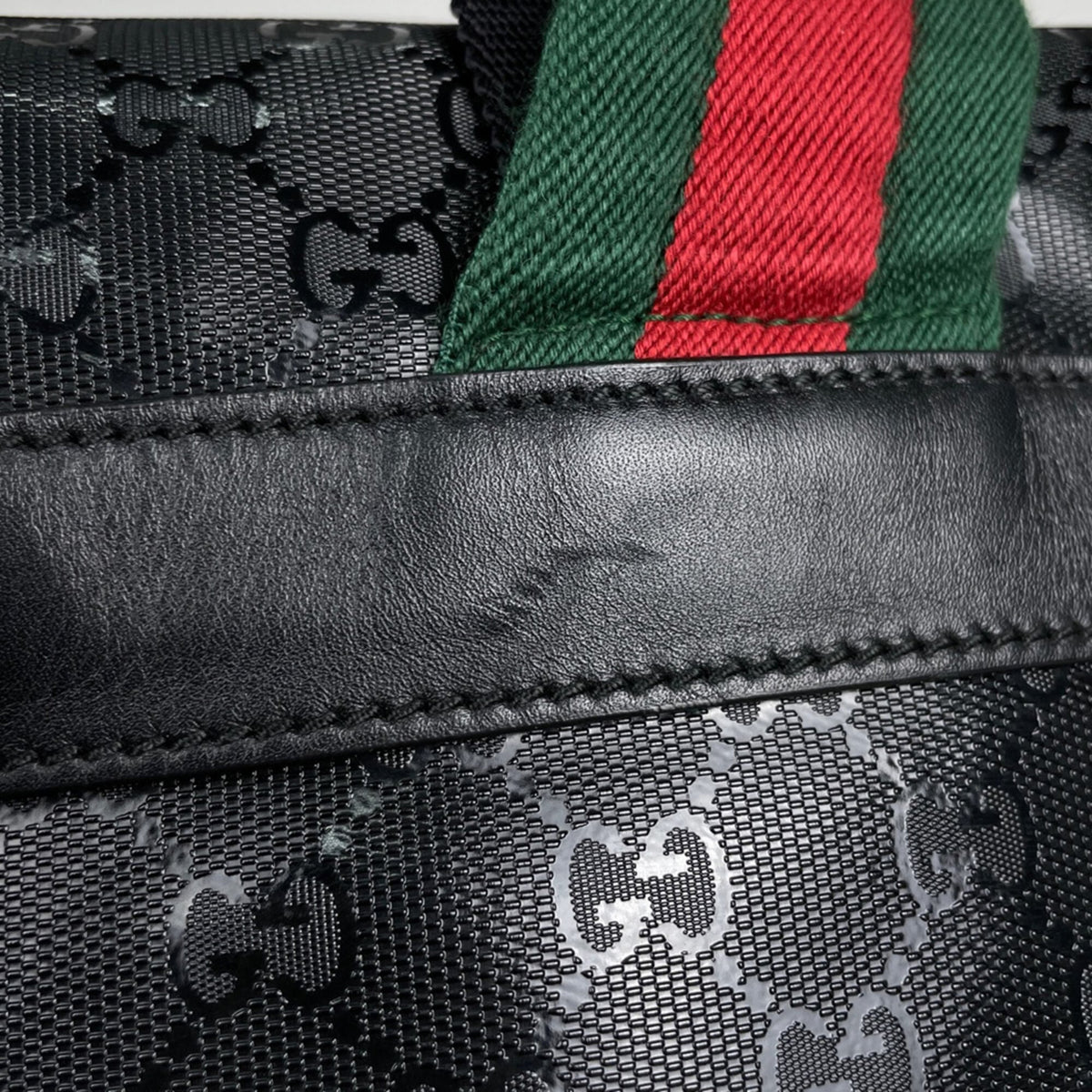 Gucci Gg Imprimé Black Coated Canvas Backpack (Pre-Owned)