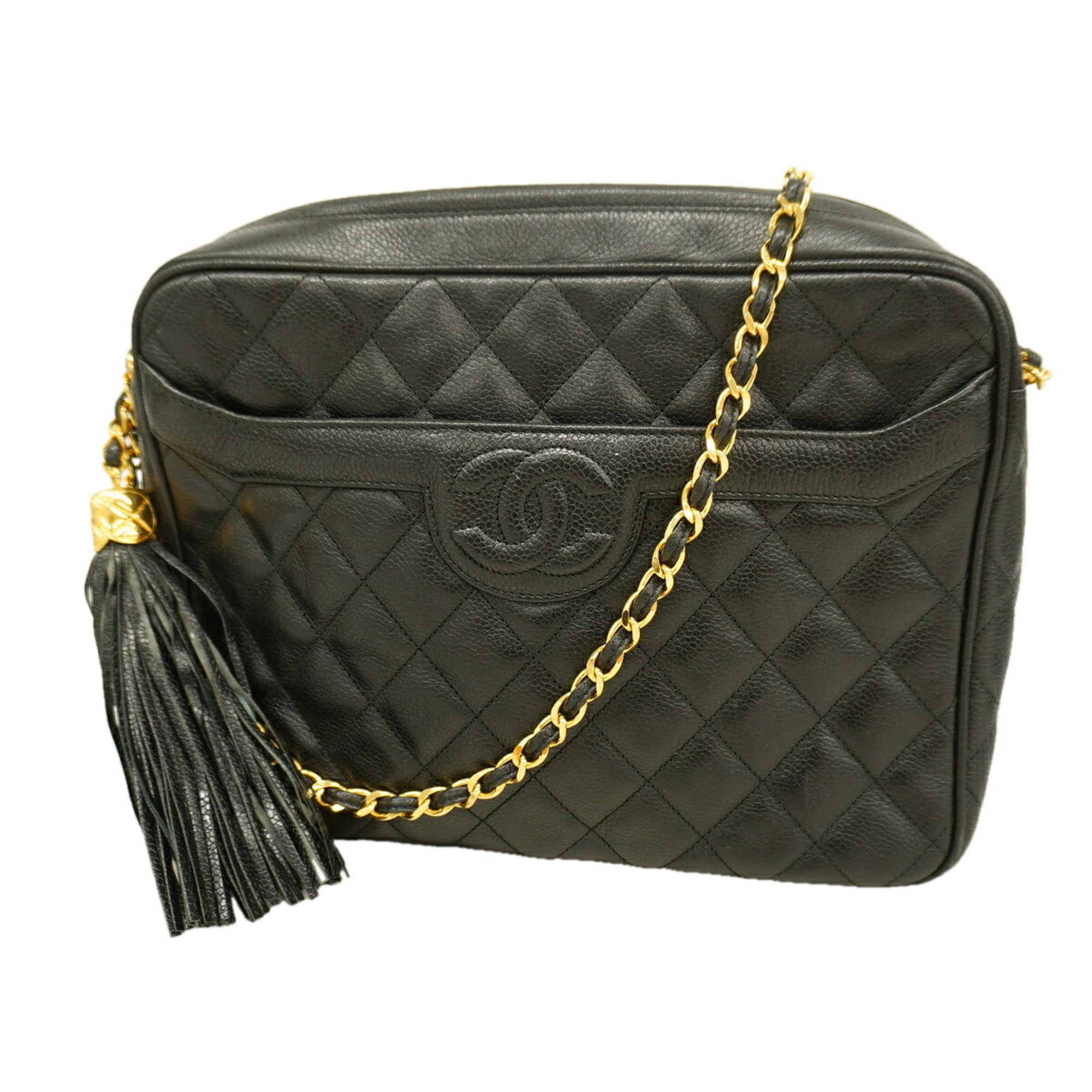 Chanel Black Grained Calfskin Shoulder Bag (Pre-Owned)