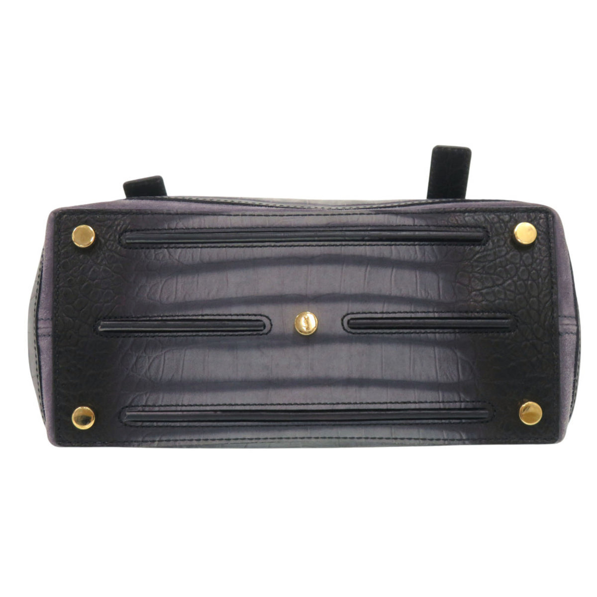 Yves Saint Laurent Black Gray Leather Handbag (Pre-Owned)