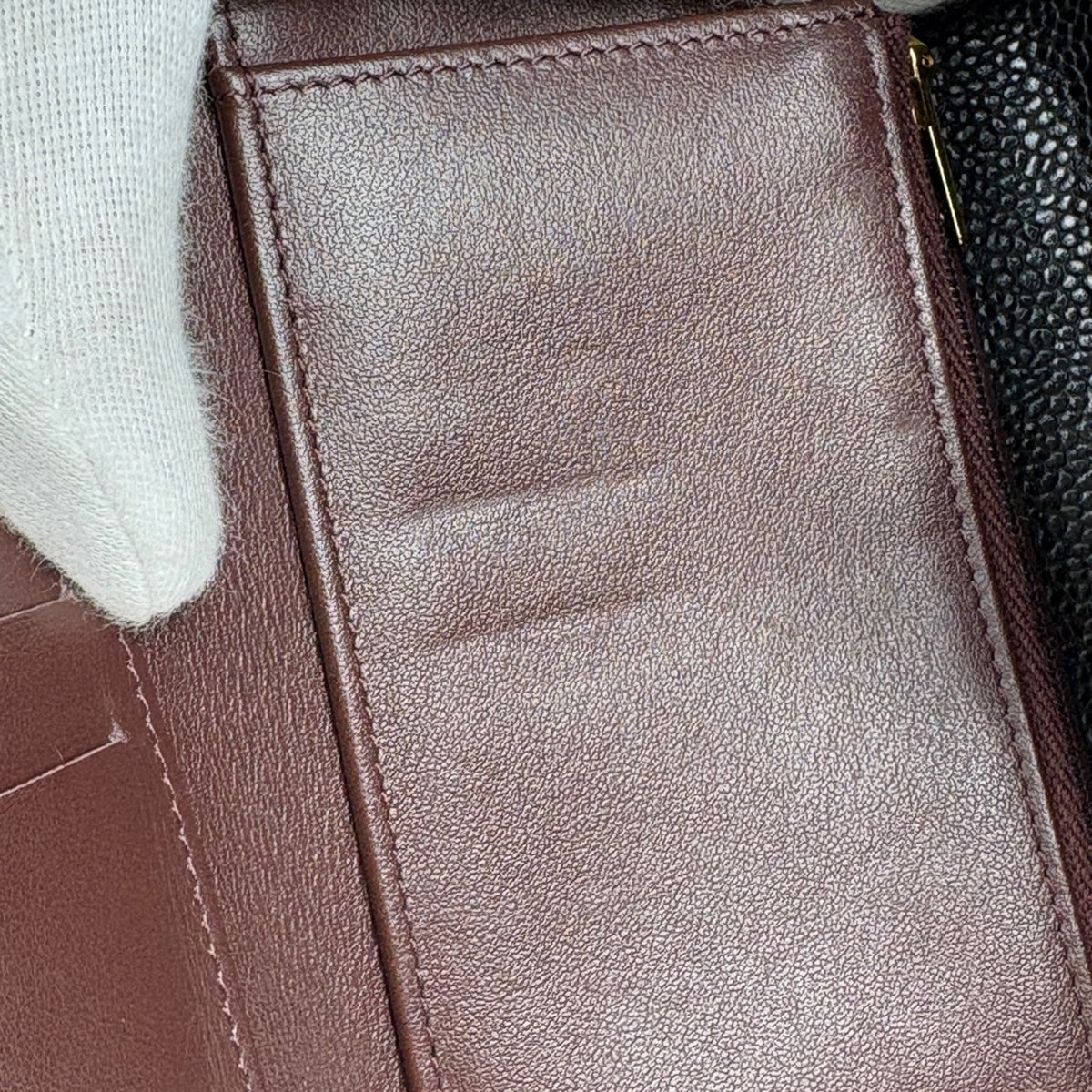 Chanel Black Grained Calfskin Wallet (Tri-Fold) (Pre-Owned)