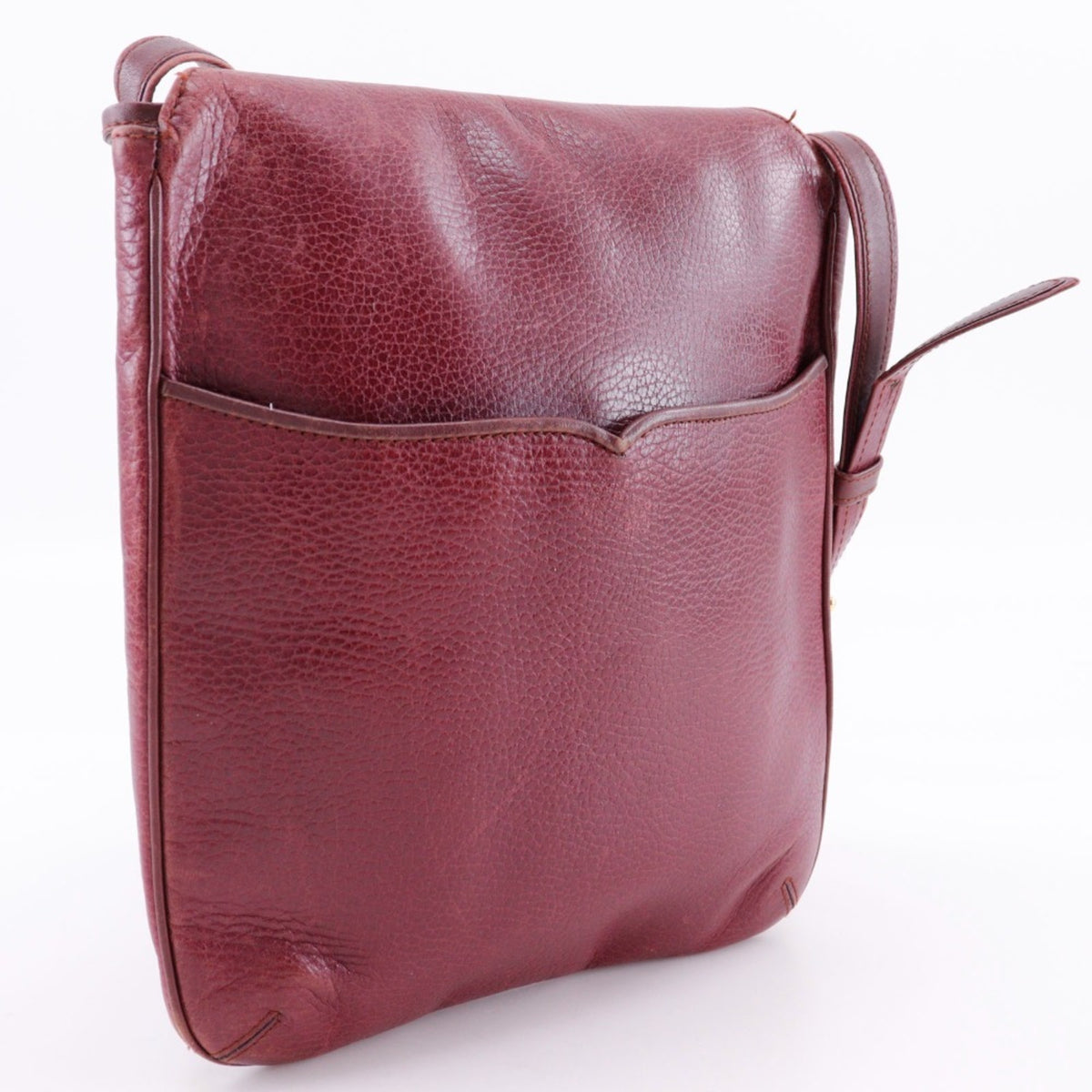 Cartier Bordeaux Leather Shoulder Bag (Pre-Owned)