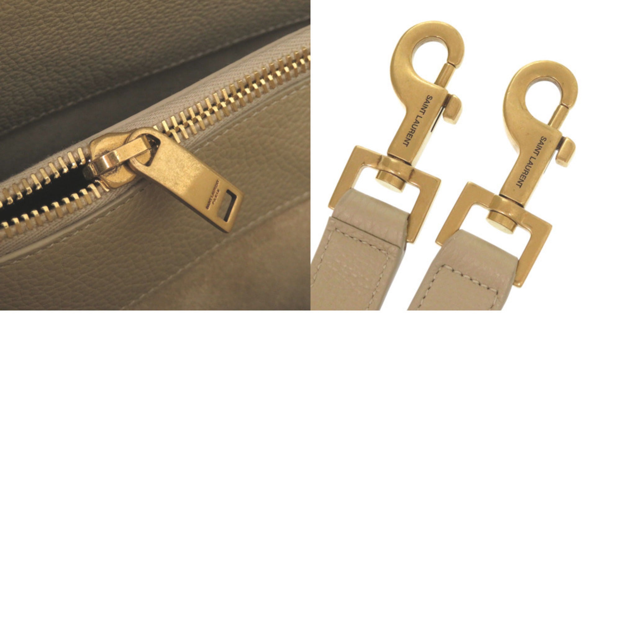 Yves Saint Laurent Beige Leather Handbag Shoulder Bag (Pre-Owned)