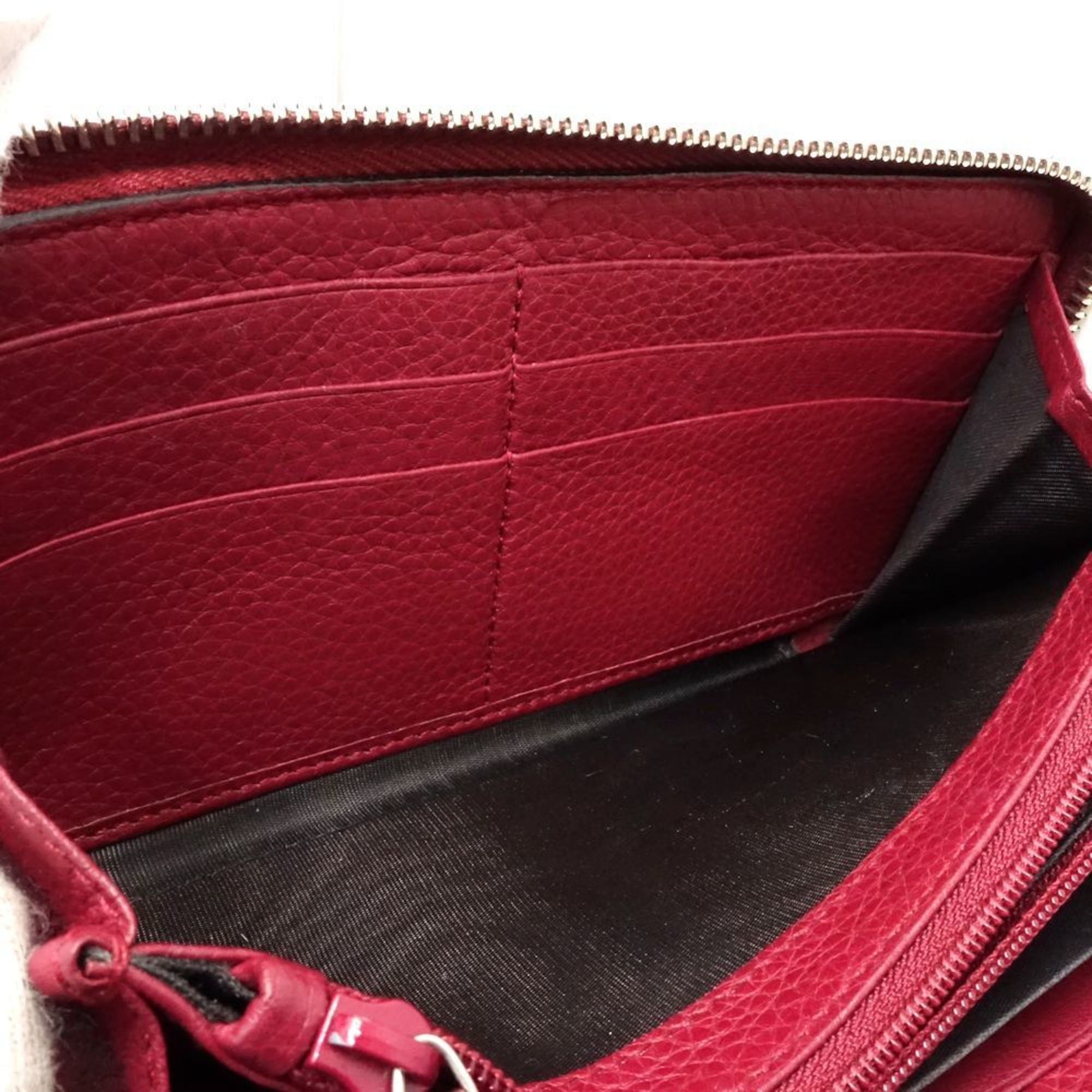 Gucci Soho Bordeaux Leather Long Wallet (Bi-Fold) (Pre-Owned)