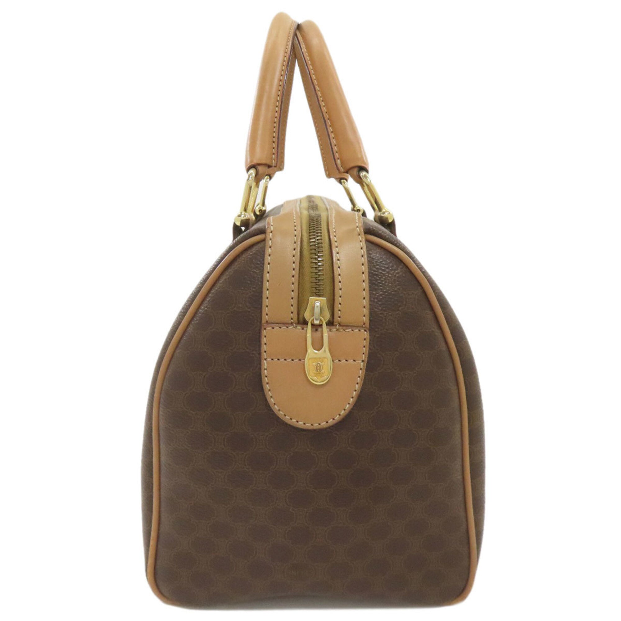 Celine Brown Pvc Leather Boston Bag Handbag (Pre-Owned)