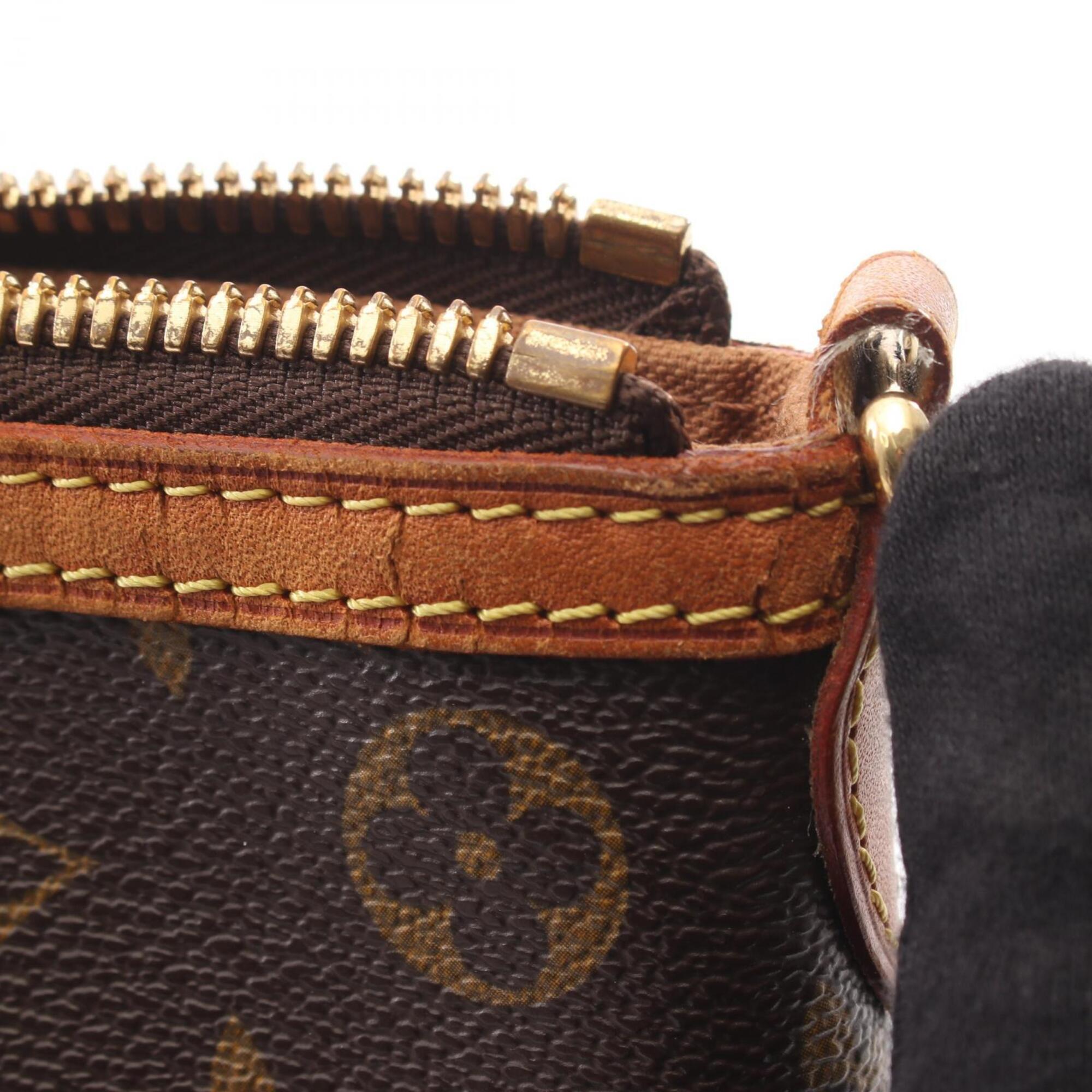 Louis Vuitton Brown Coated Canvas Monogram Leather Handbag (Pre-Owned)