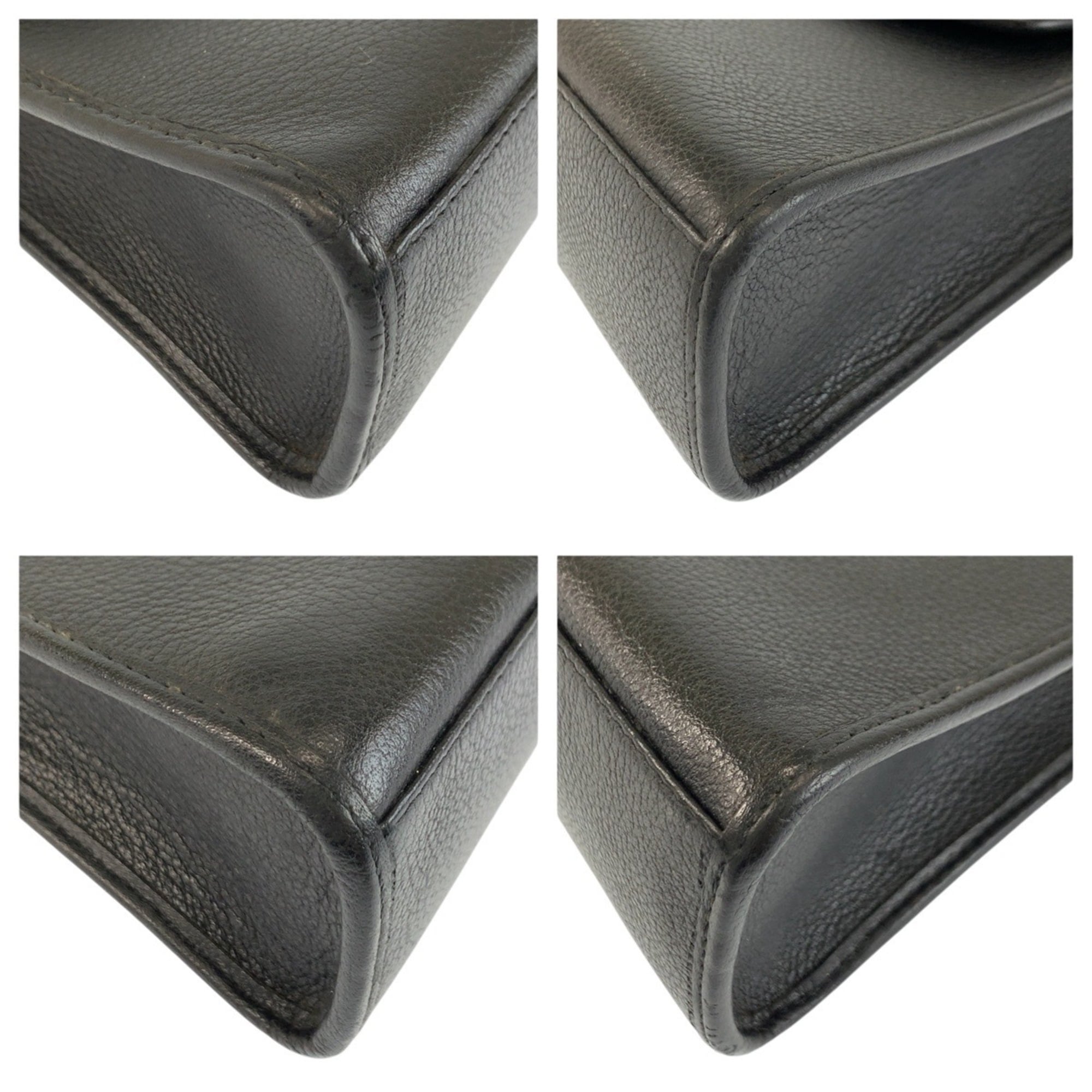 Yves Saint Laurent Black Leather Pochette Shoulder Bag (Pre-Owned)