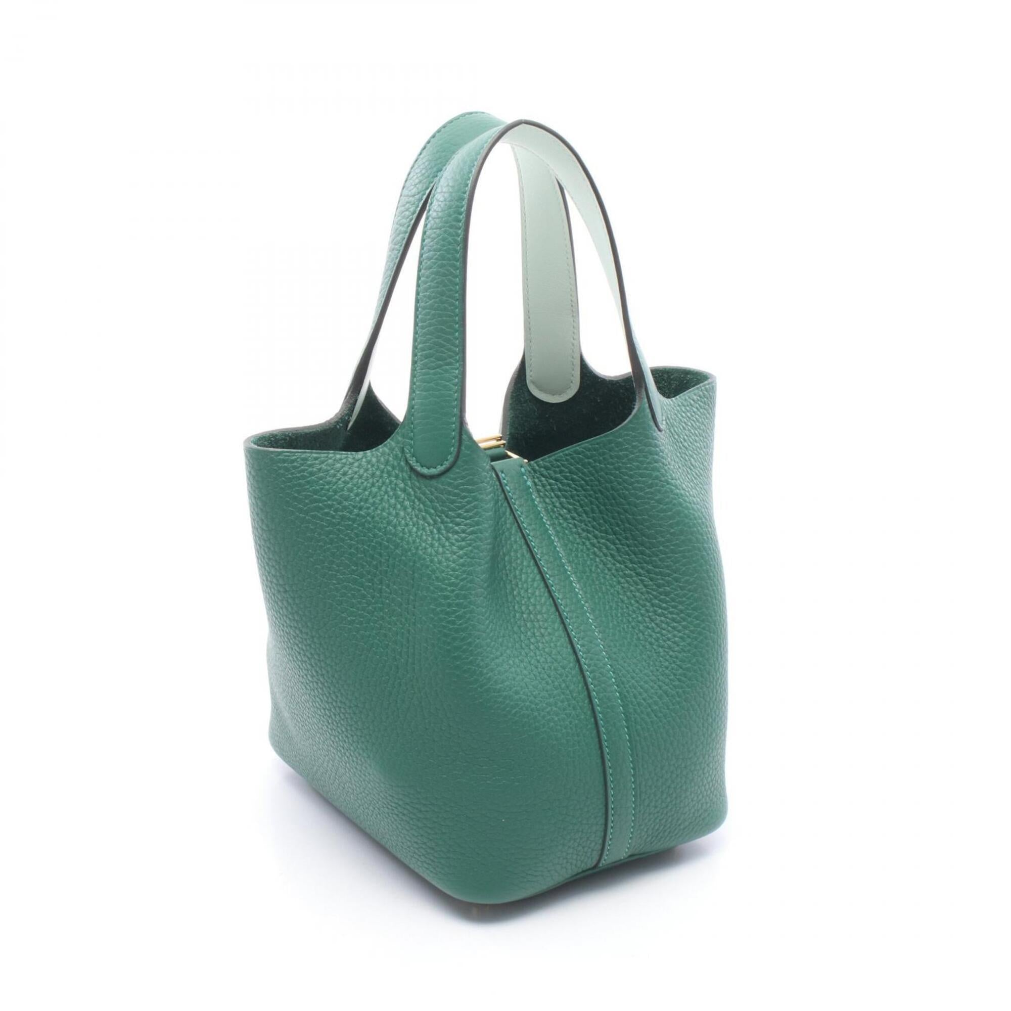 Hermes Green Vert Taurillon Clemence Leather Leather Handbag (Pre-Owned)