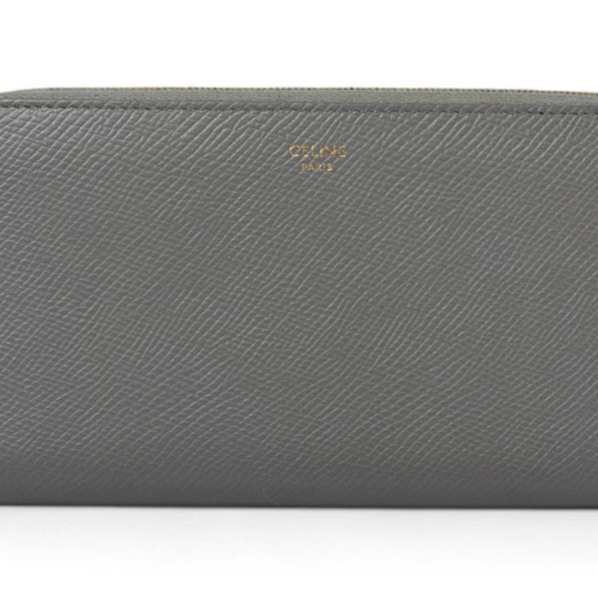 Celine Gray Leather Long Wallet (Bi-Fold) (Pre-Owned)