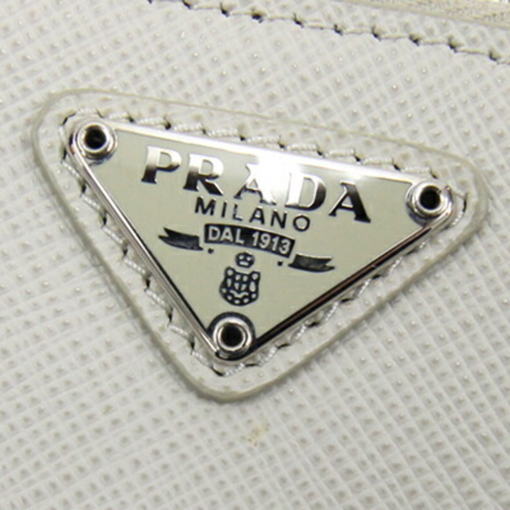 Prada Ivory Leather Shoulder Bag (Pre-Owned)