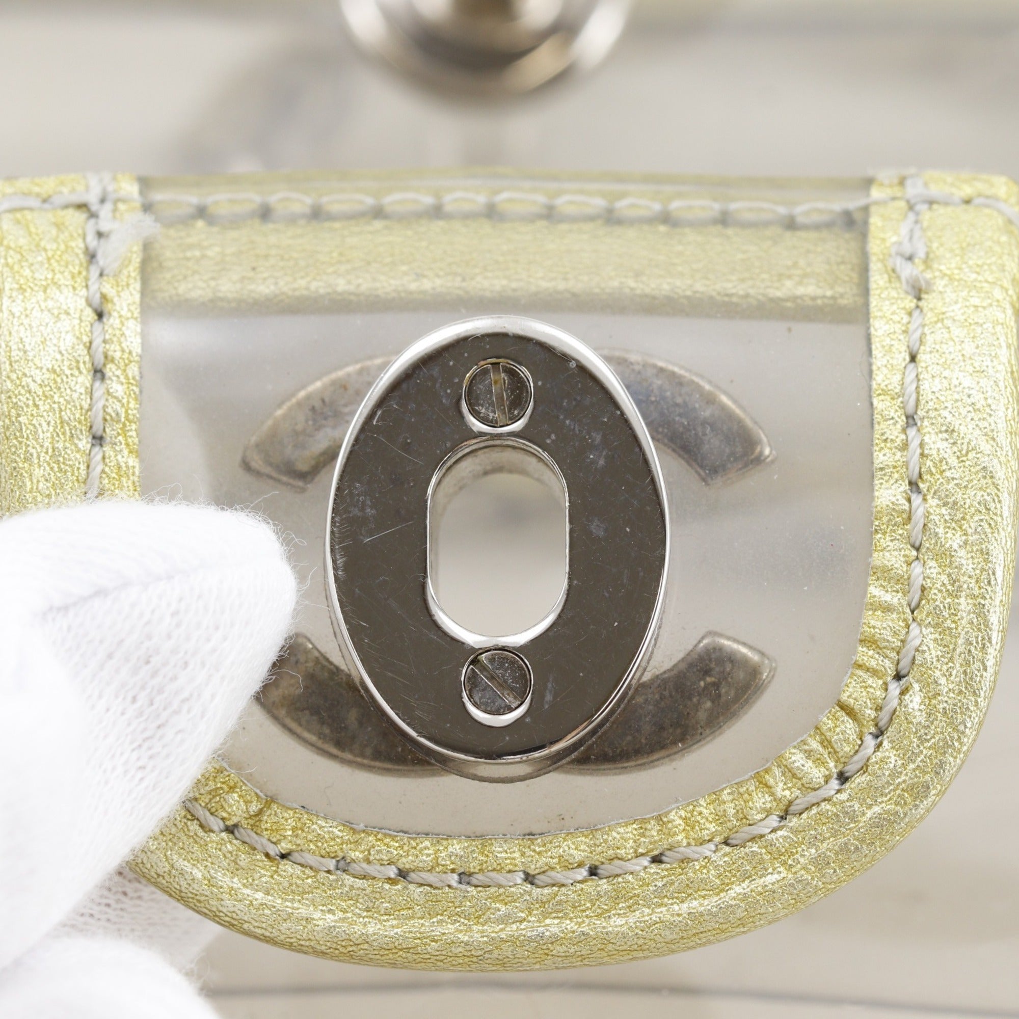 Chanel Clear Gold Vinyl Shoulder Bag (Pre-Owned)