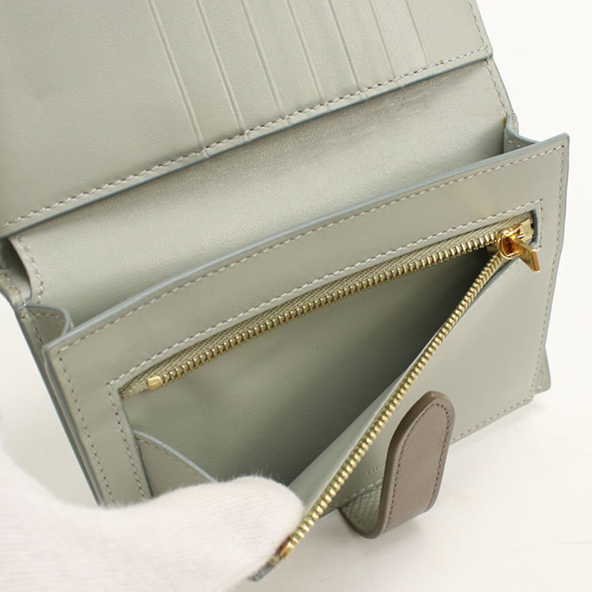 Celine Gray Leather Wallet (Bi-Fold) (Pre-Owned)