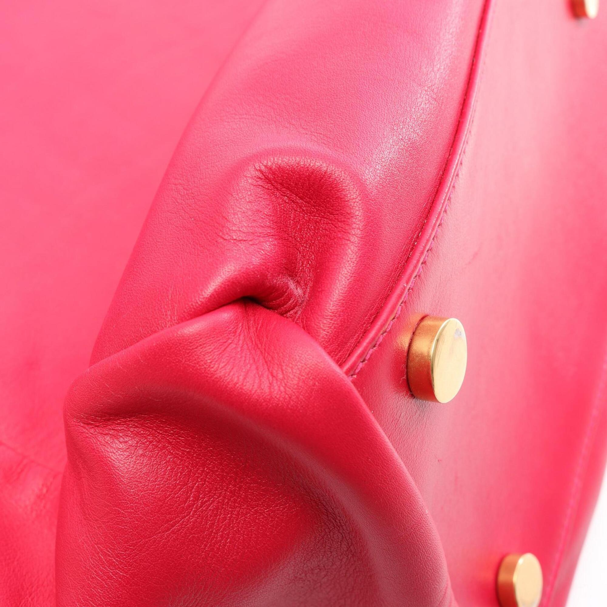 Yves Saint Laurent Pink Leather Handbag Tote Bag (Pre-Owned)