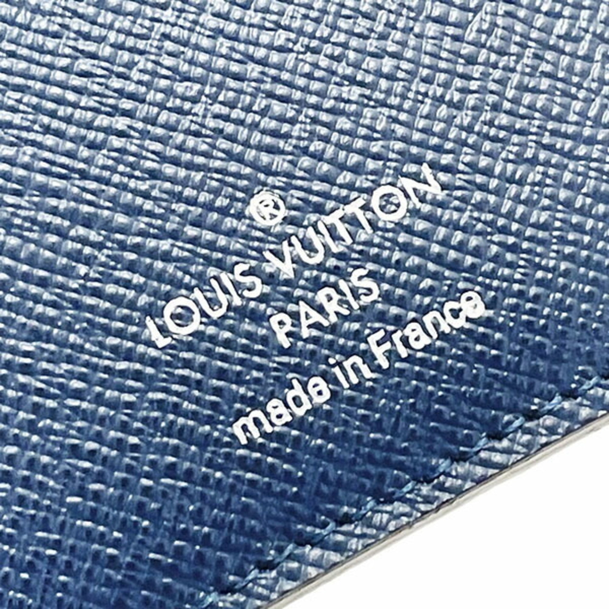 Louis Vuitton Navy Ocean Taiga Leather Leather Long Wallet (Bi-Fold) (Pre-Owned)